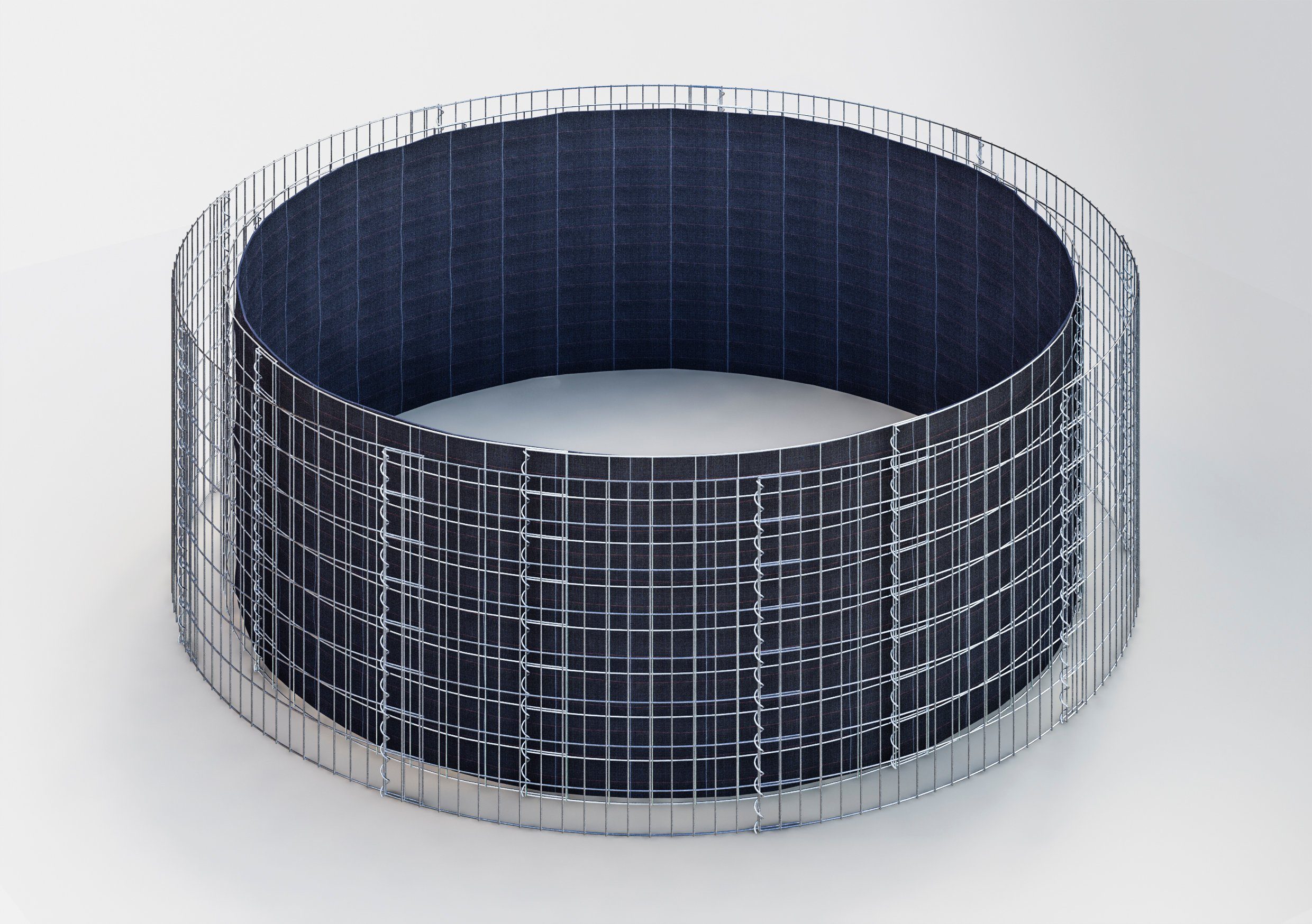 Gabiona Hochbeet Hochbeet rund, Außendurchmesser 502 cm, Höhe 80 cm, Maschenweite 5 x (Hochbeet rund, Außendurchmesser 502 cm, Höhe 80 cm, Maschenweite 5 x 5 cm, Wandstärke 15 cm, 4 mm), 5 x 5