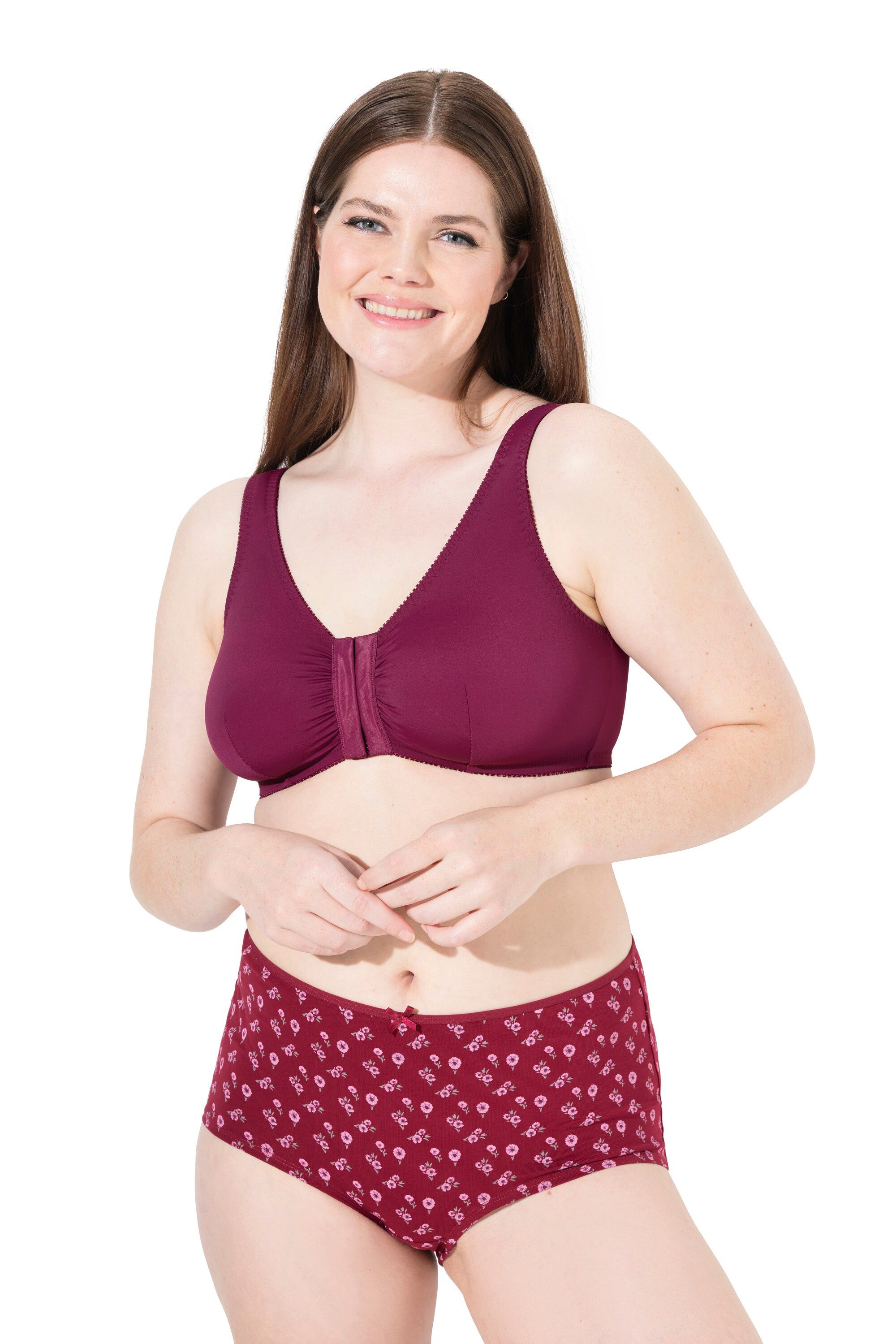 Ulla Popken Panty Hipster 3er-Pack Blüten/einfarbig