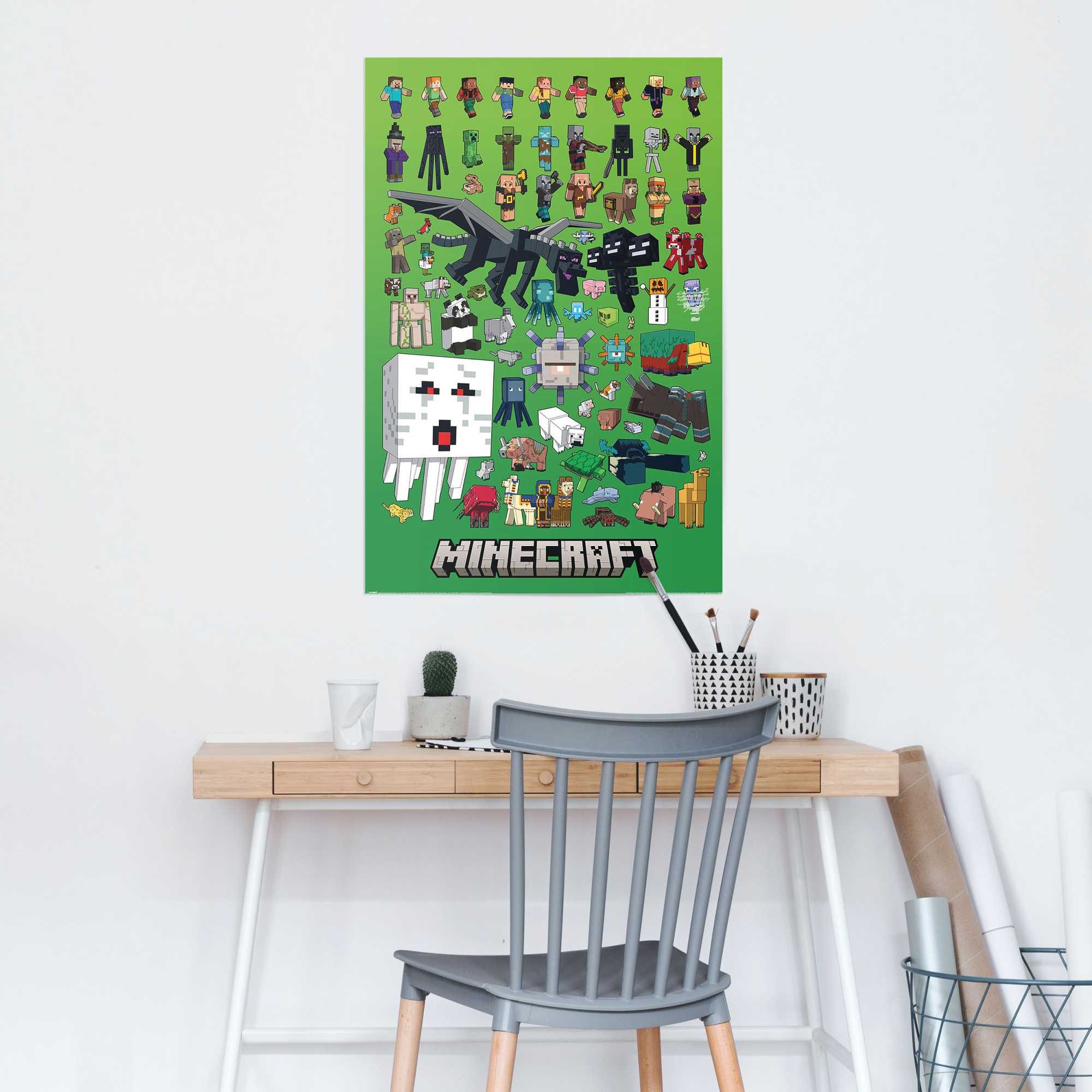 Reinders! Poster Minecraft - character montage, Kinderzimmer - Grün - 150 g günstig online kaufen