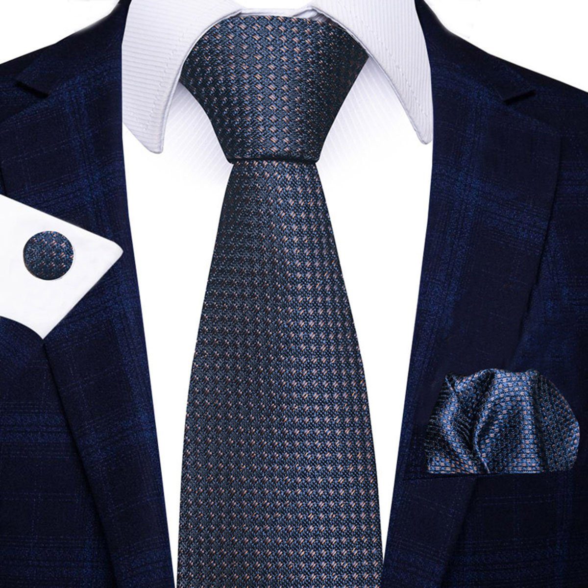 CTGtree Krawatte Herren für Einstecktuch Set Business-Anzug Krawatte Elegant 