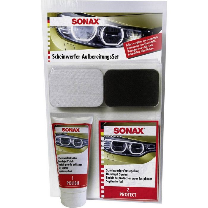Sonax Autowaschbürste Scheinwerfer Aufbereitungs-Set