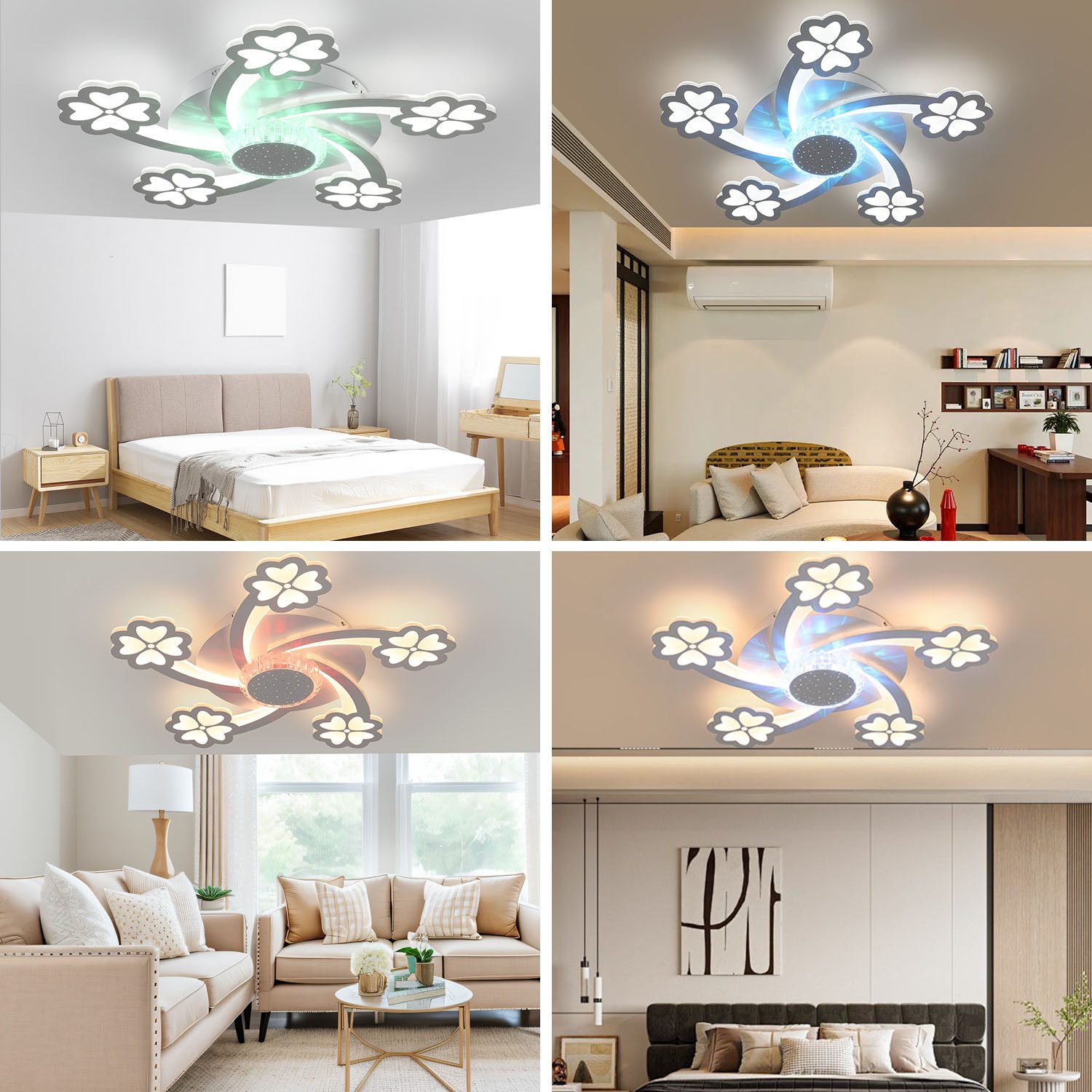 OULENBIYAR Deckenleuchte Leise Deckenventilator mit Beleuchtung, günstig online kaufen