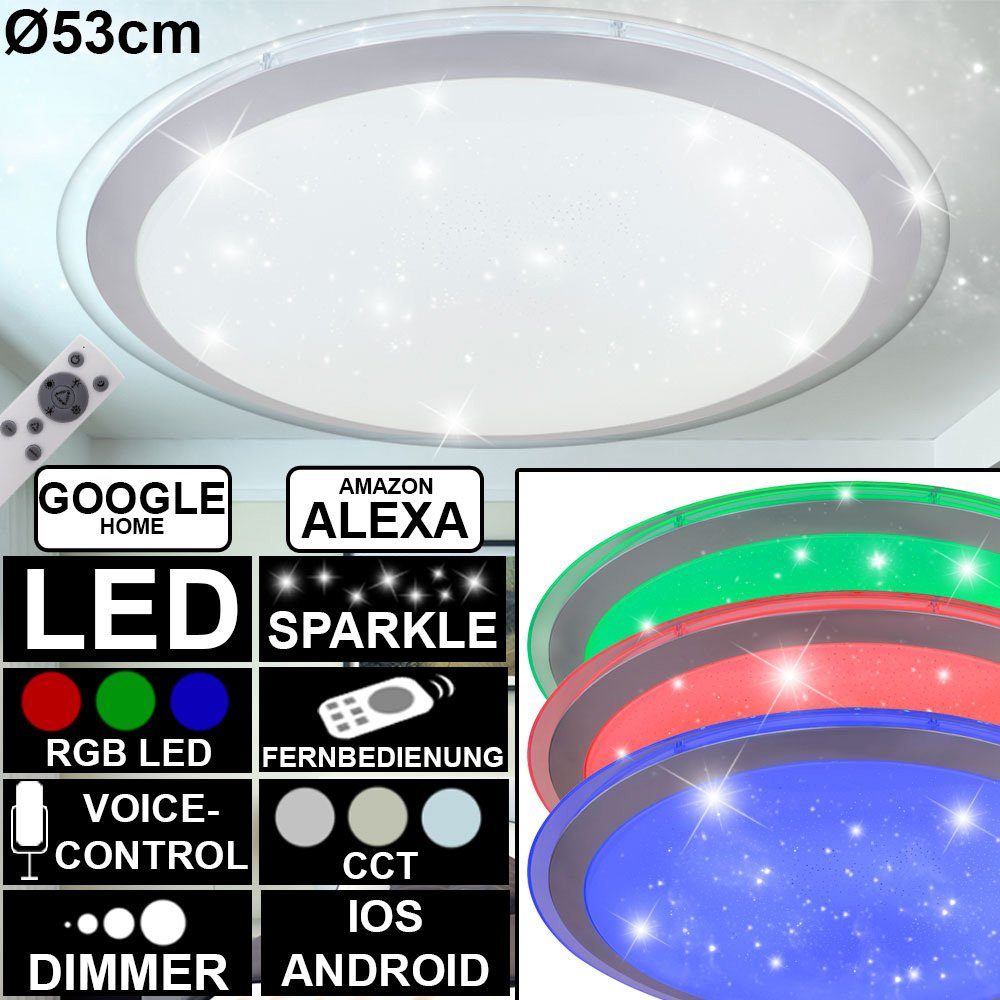 etc-shop Smarte LED-Leuchte, RGB LED Smart Home Decken Leuchte  Fernbedienung Alexa Sternen Effekt Lampe online kaufen | OTTO