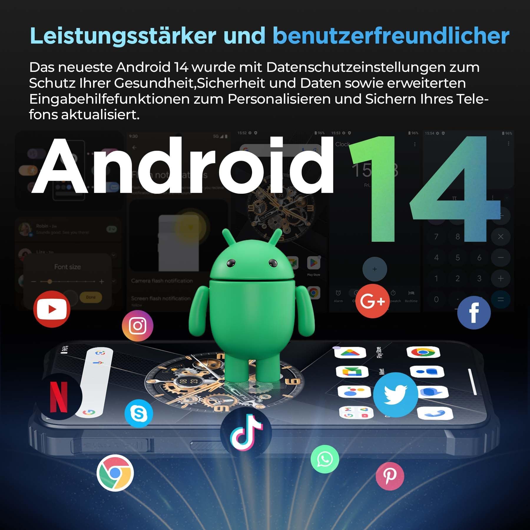 OUKITEL G2 16GB+64GB/1TB TF Outdoor Smartphone (15,24 cm/6.0 Zoll, 64 GB Speicherplatz, 13 MP Kamera, ​IP68 Wasserdichit Rugged Smartphone, 6300mAh, Dual SIM 4G, GPS)