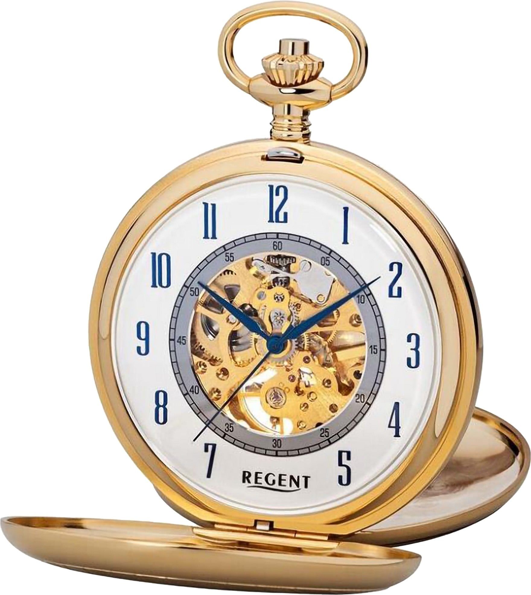 Regent Taschenuhr Regent Herren Taschenuhr Analog Gehäuse, (Analoguhr, Analoguhr), Herren Taschenuhr rund, extra groß (ca. 53mm), Metall, Elegant