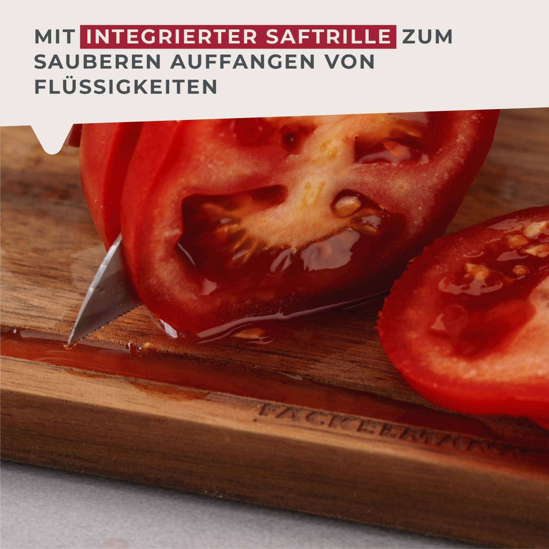 FACKELMANN Schneidebrett Küchenbrett, Hackbrett, Arbeitsbrett, Schneidbrett, Schnittbrett