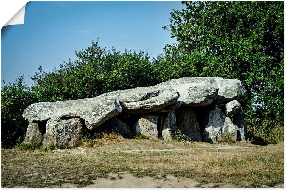 Wandaufkleber als Alubild, St), Felsen Frankreich, Kerbourg Poster Artland versch. Größen (1 in Dolmen Leinwandbild, oder de Wandbild