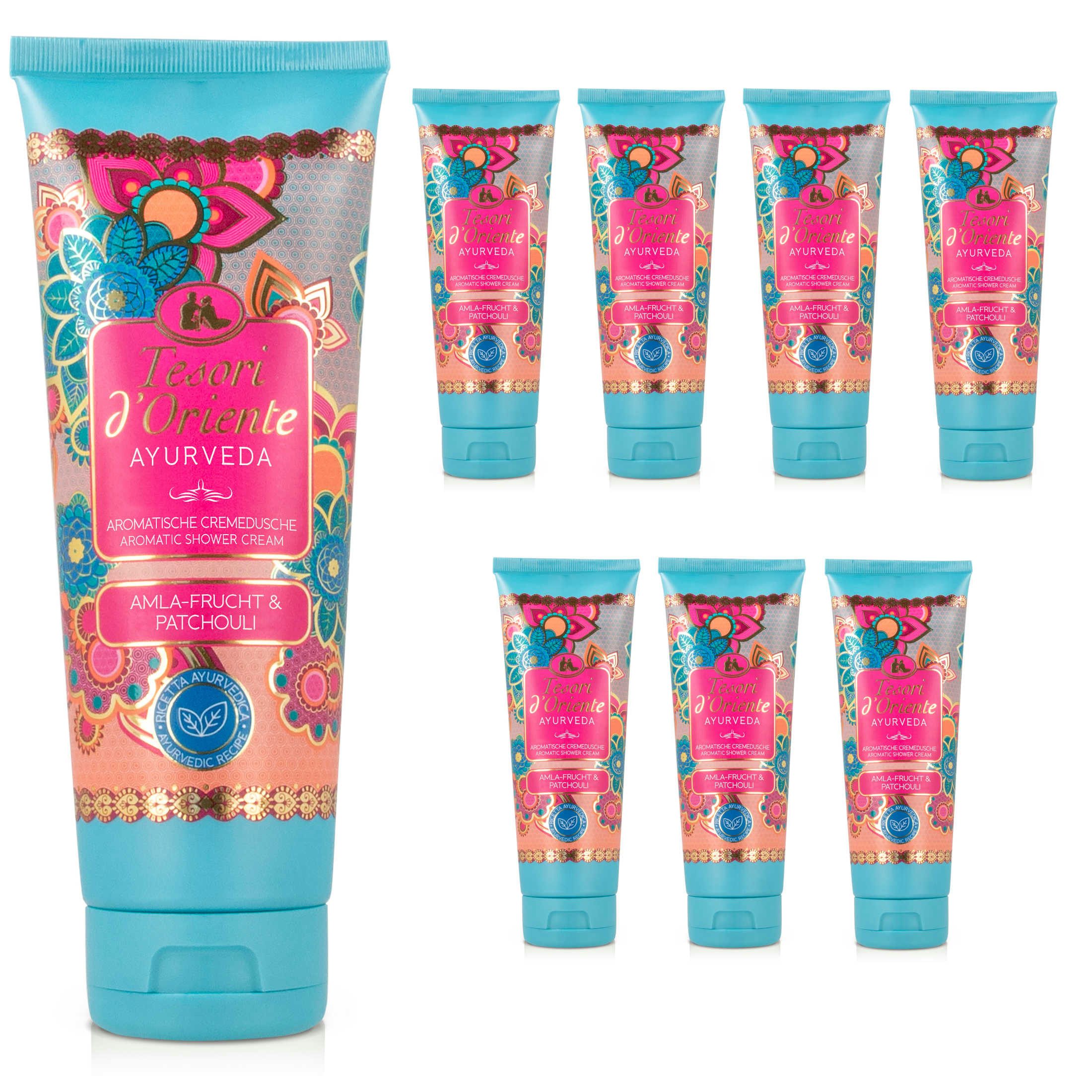 Tesori d´Oriente Duschcreme TESORI DORIENTE Cremedusche Ayurveda Duschgel Wellness 8x250ml, 8-tlg.
