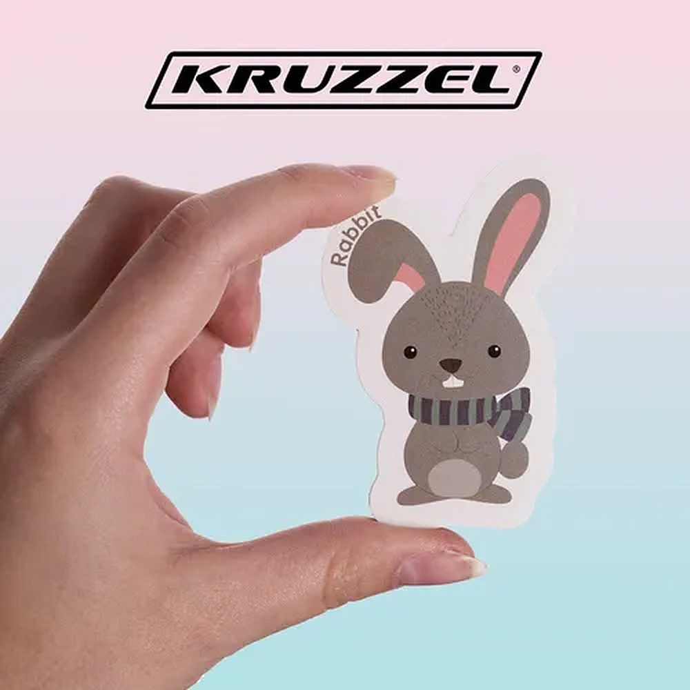 KRUZZEL Dekomagnet Kühlschrankmagnete Tierfiguren Lernspiel, Magnettafel, Kühlschrank, (Spar-Set, 40-St., 19 x 14 x 4,5 cm bunt), 40 Tiermagnete, Metallbox, englische Beschriftung