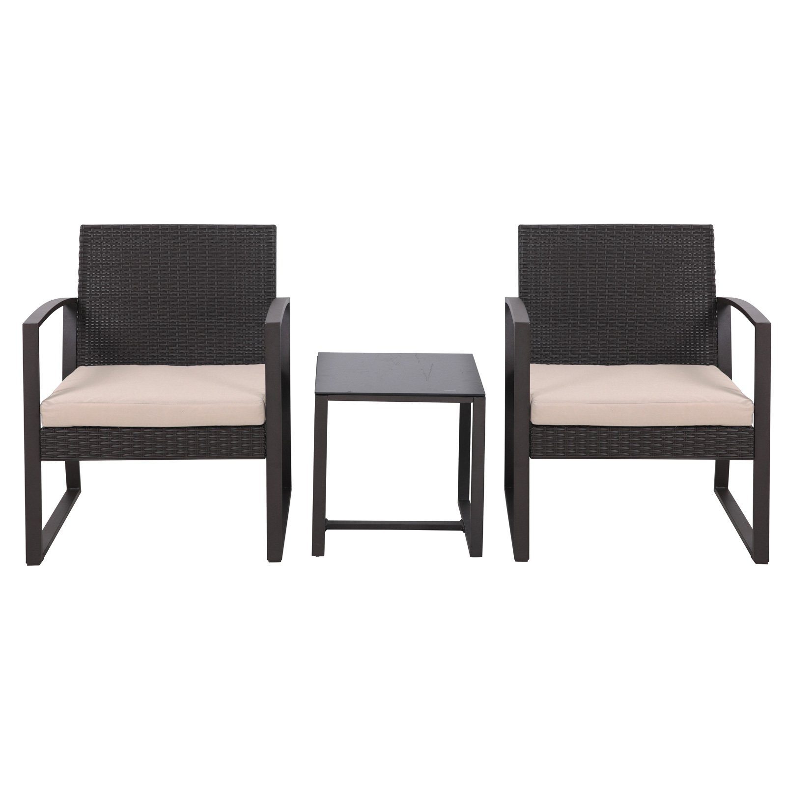 SVITA Sitzgruppe LOIS, (Set, 3-tlg., Sitzgruppe 3-tlg), Mit bequemer Polsterung und hochwertiger Tischplatte