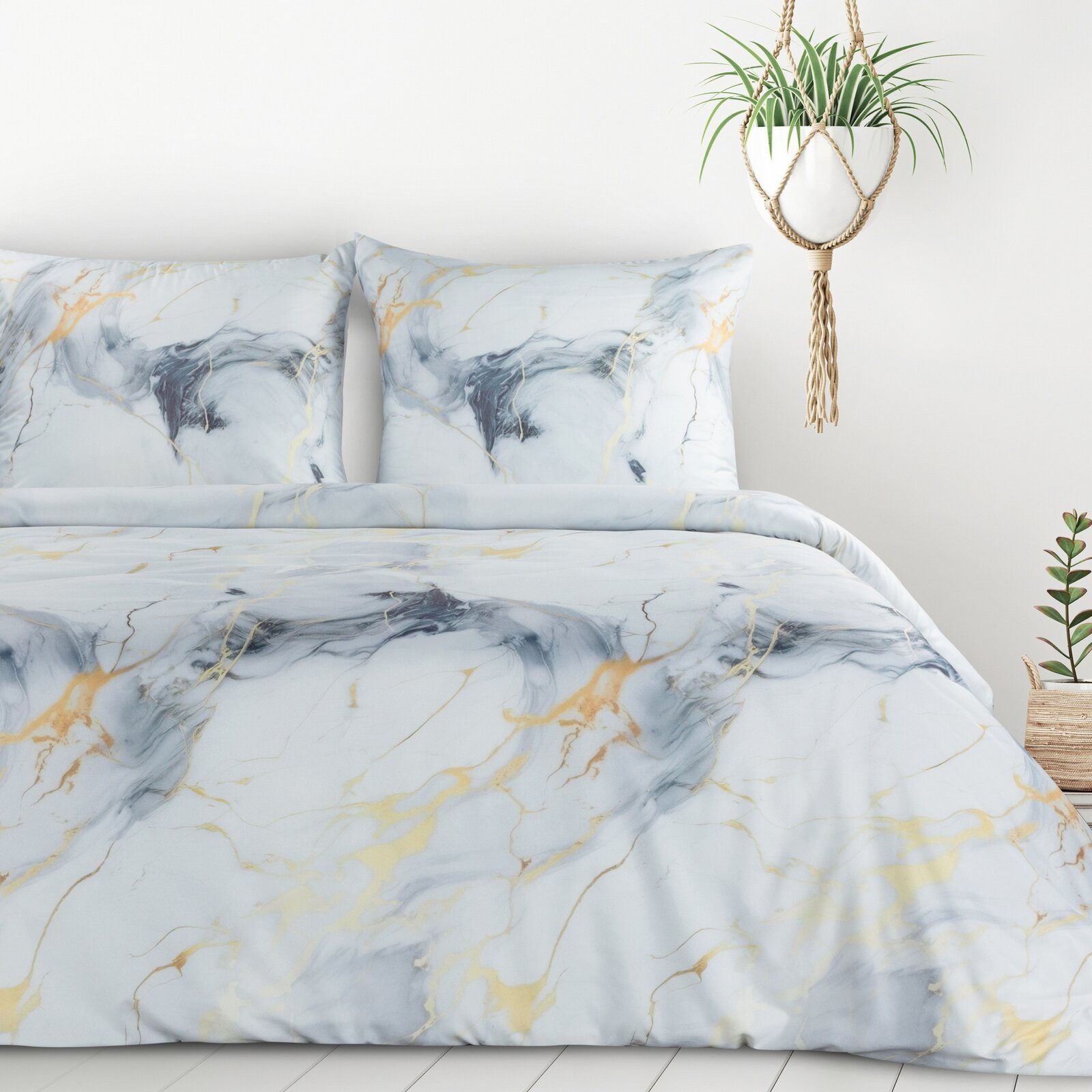 Design91 Bettwäsche 3 TLG Bettwäschegarnitur Wendebettwäsche, 140x200 160x2 günstig online kaufen