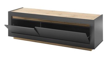 Furn.Design Lowboard Rooky (TV Unterschrank dunkelgrau Anthrazit und Eiche Wotan, 180 cm), Komforthöhe, mit Stauraum