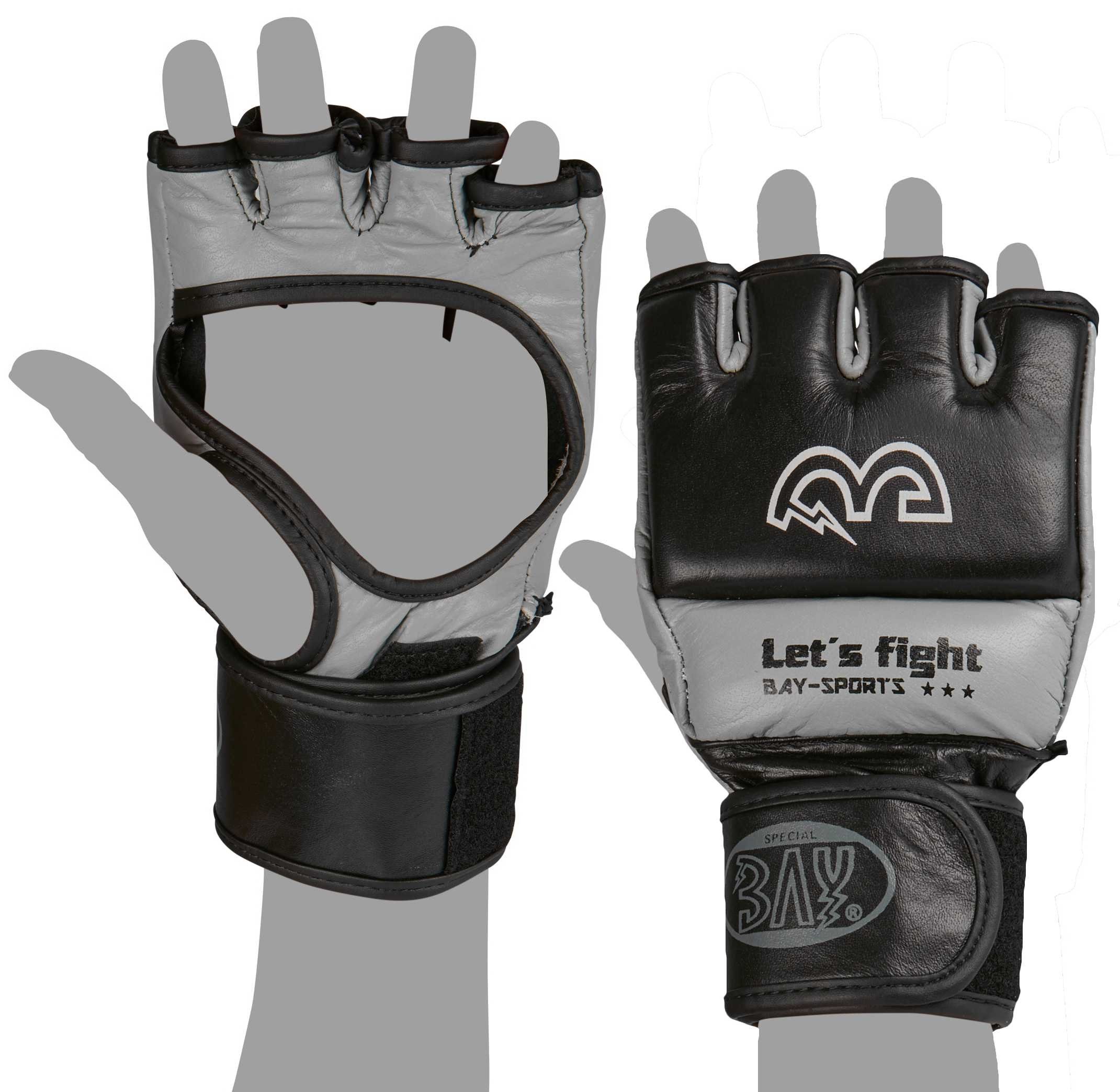 BAY-Sports MMA-Handschuhe Full Guard Freefight Krav Maga Handschützer Faustschützer Handschutz Faustschutz OPEN FINGER (Kunstleder, Paar), Klassischer Open Hand Handschutz zum Greifen und Boxen Kampfsport und Selbstverteidigung