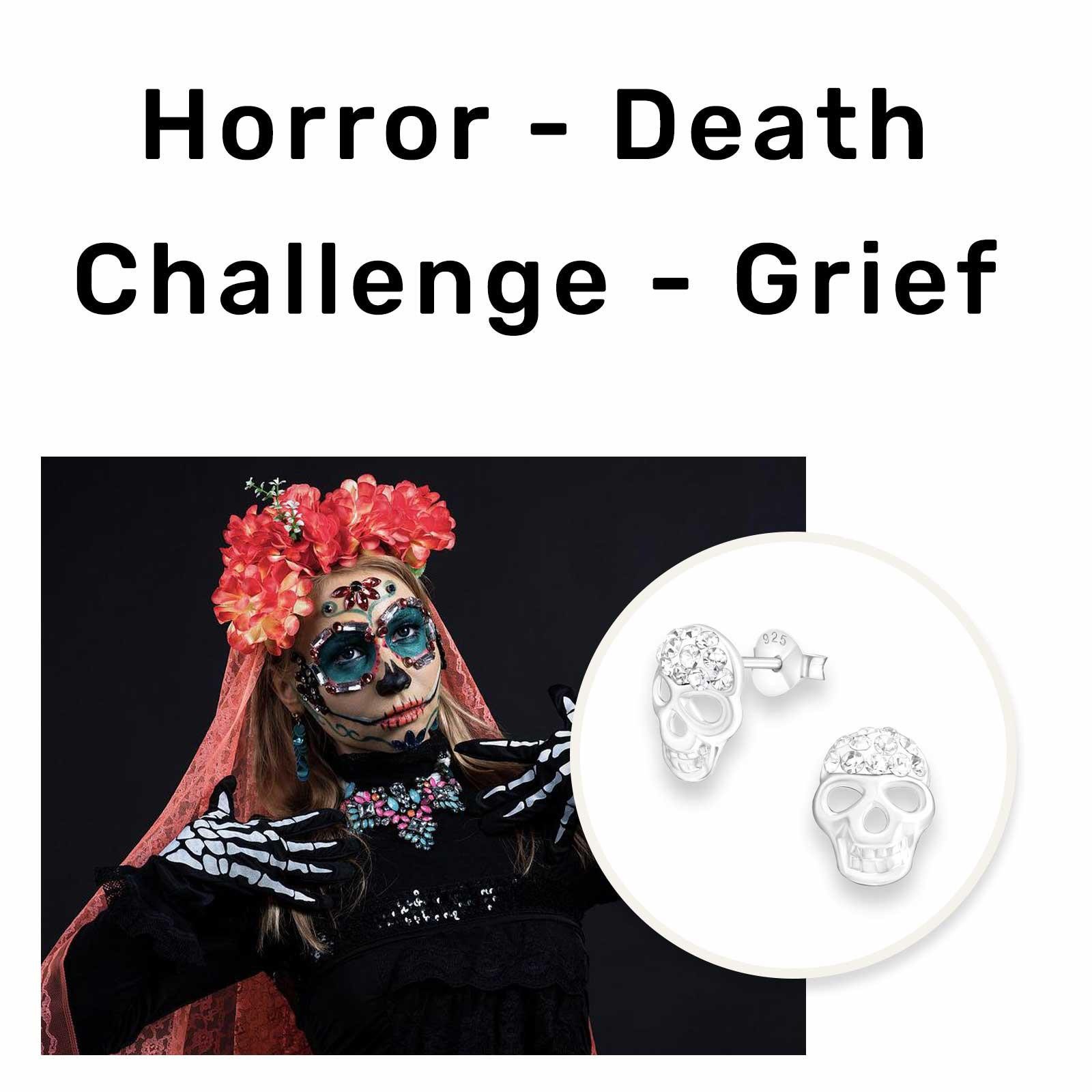 Monkimau Ohrring-Set Totenkopf Ohrringe aus 925 Silber, Hypoallergen