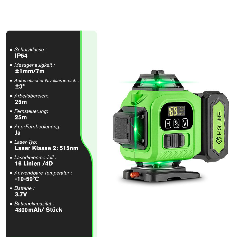 ONEVAN Laserwasserwaage 4D 16 Linien 360° günstig online kaufen