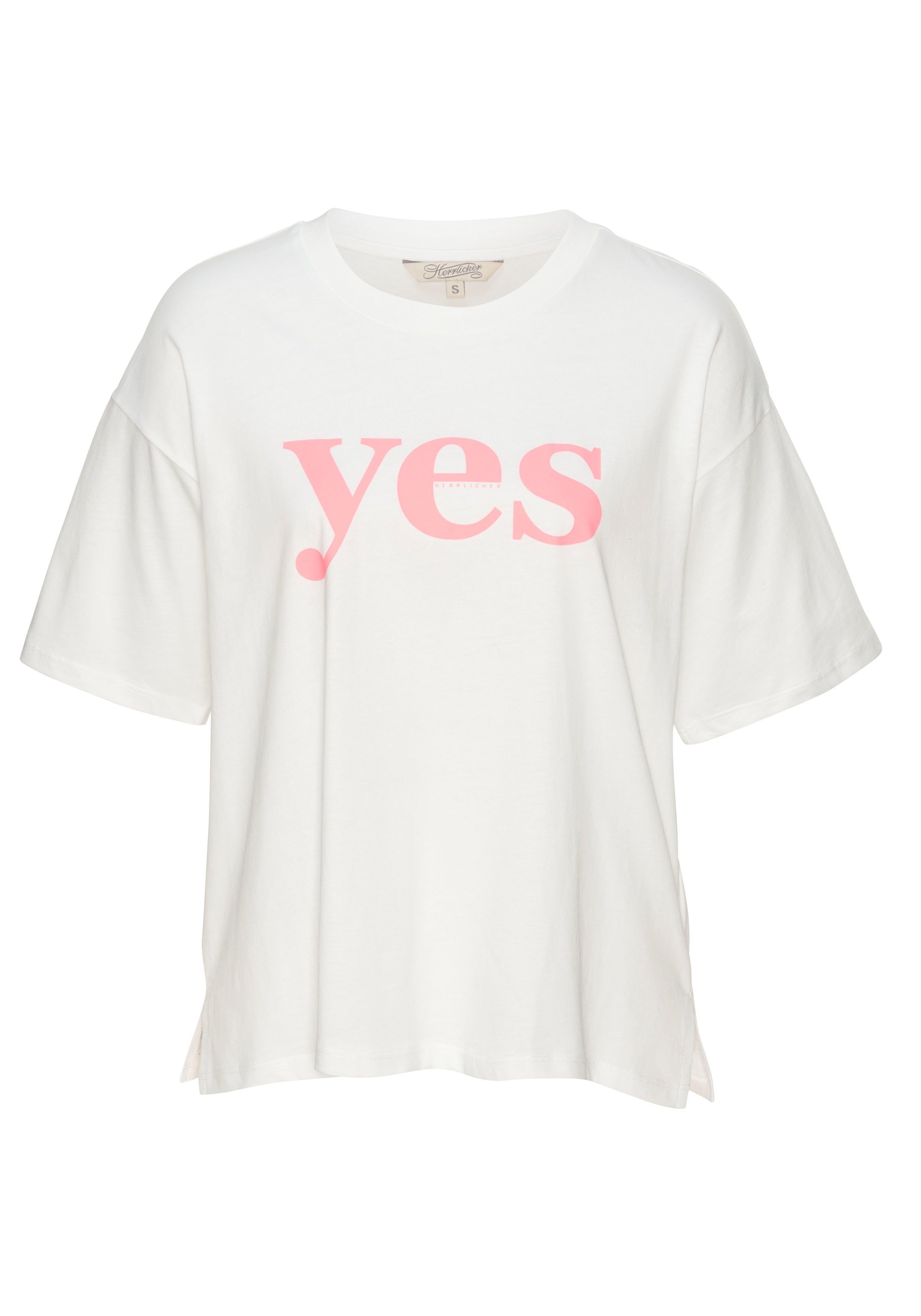 Herrlicher T-Shirt Stinella Oversize Fit, Seitliche Schlitze am Saum | T-Shirts