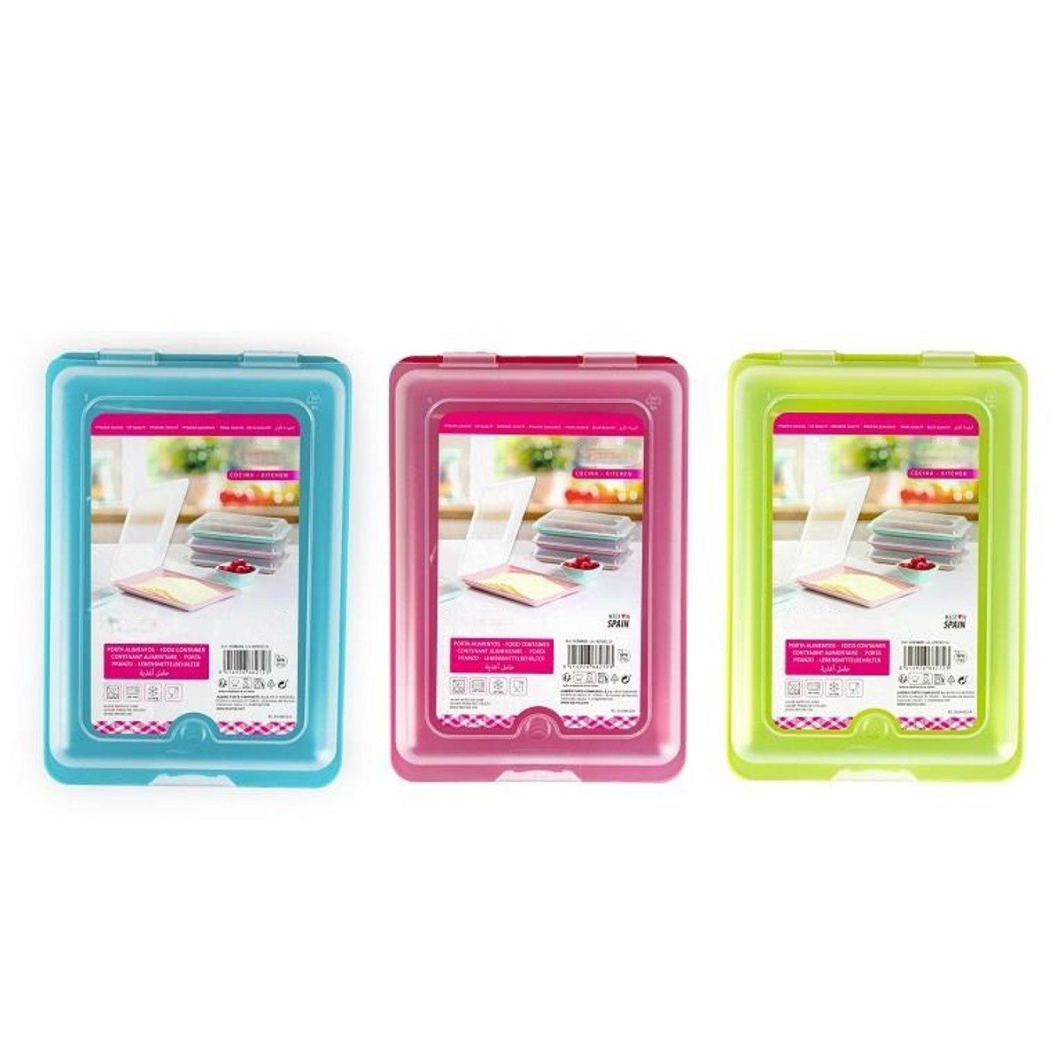 meberg Frischhaltedose Hochwertige Aufschnittboxen 3er Set Pastell od. Bunt Wurstbox, Kunststoff, (Vorratsdosen integrierte Servierplatte Frischhaltedose Aufschnitt Box, 3-tlg., 3x Aufschnittbox in Pastell oder Bunt), Wurstdose platzsparend stapelbar Stapelboxen