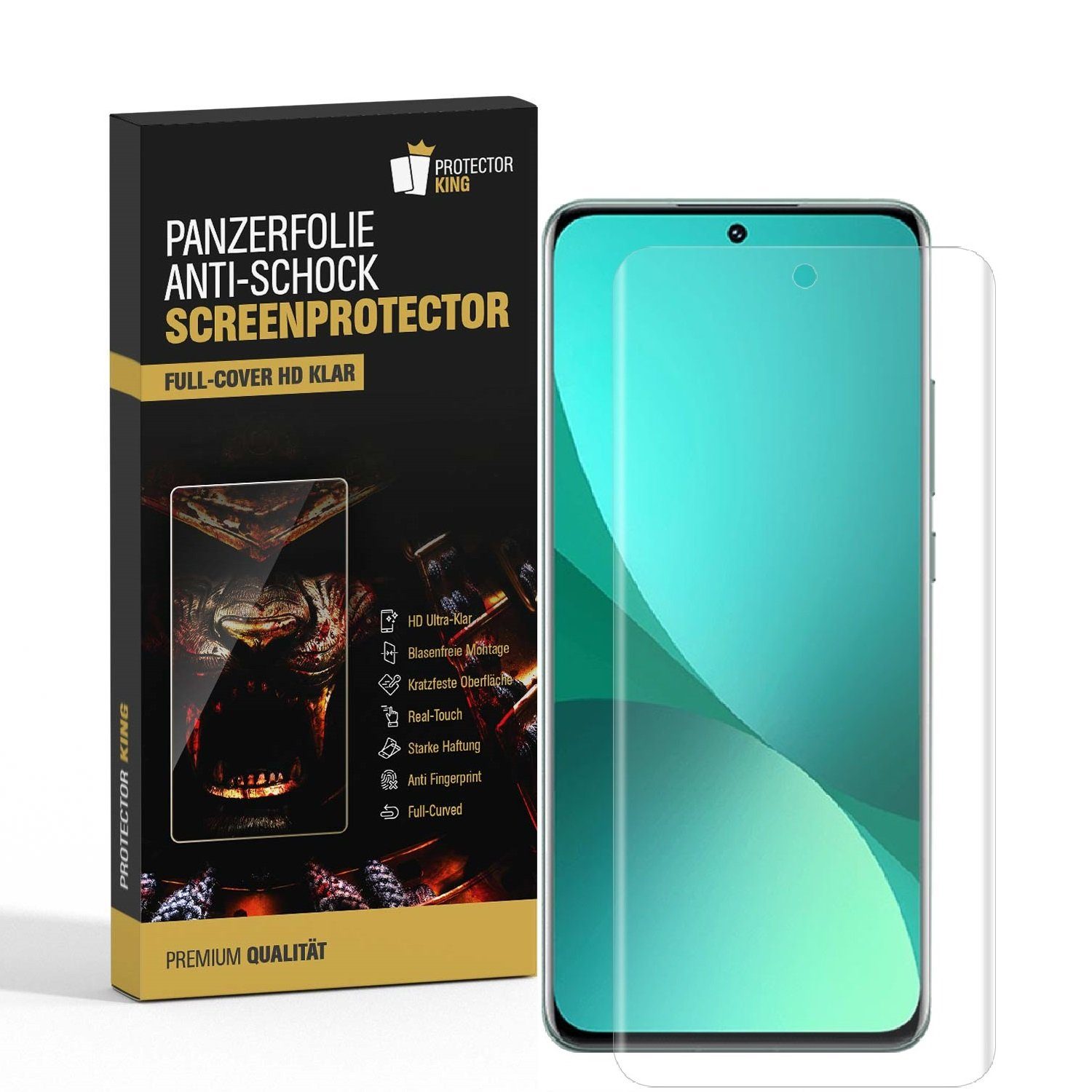 Schutzfolie 2x Panzerfolie für Xiaomi 12 FULL CURVED Displayschutz Schutzfolie