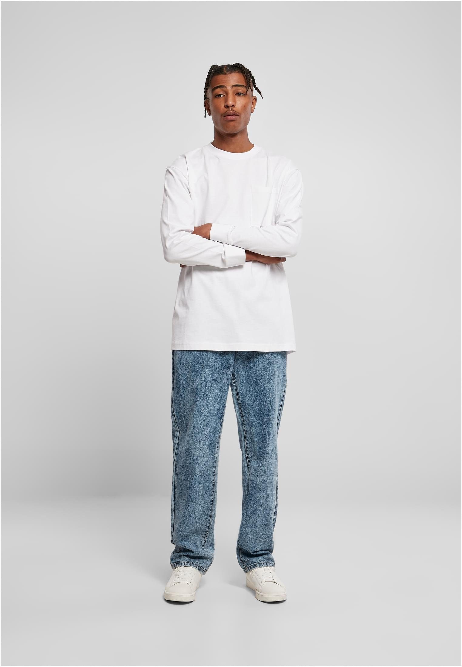 Herren CLASSICS Oversized white Heavy T-Shirt Pocket Longsleeve URBAN (1-tlg)