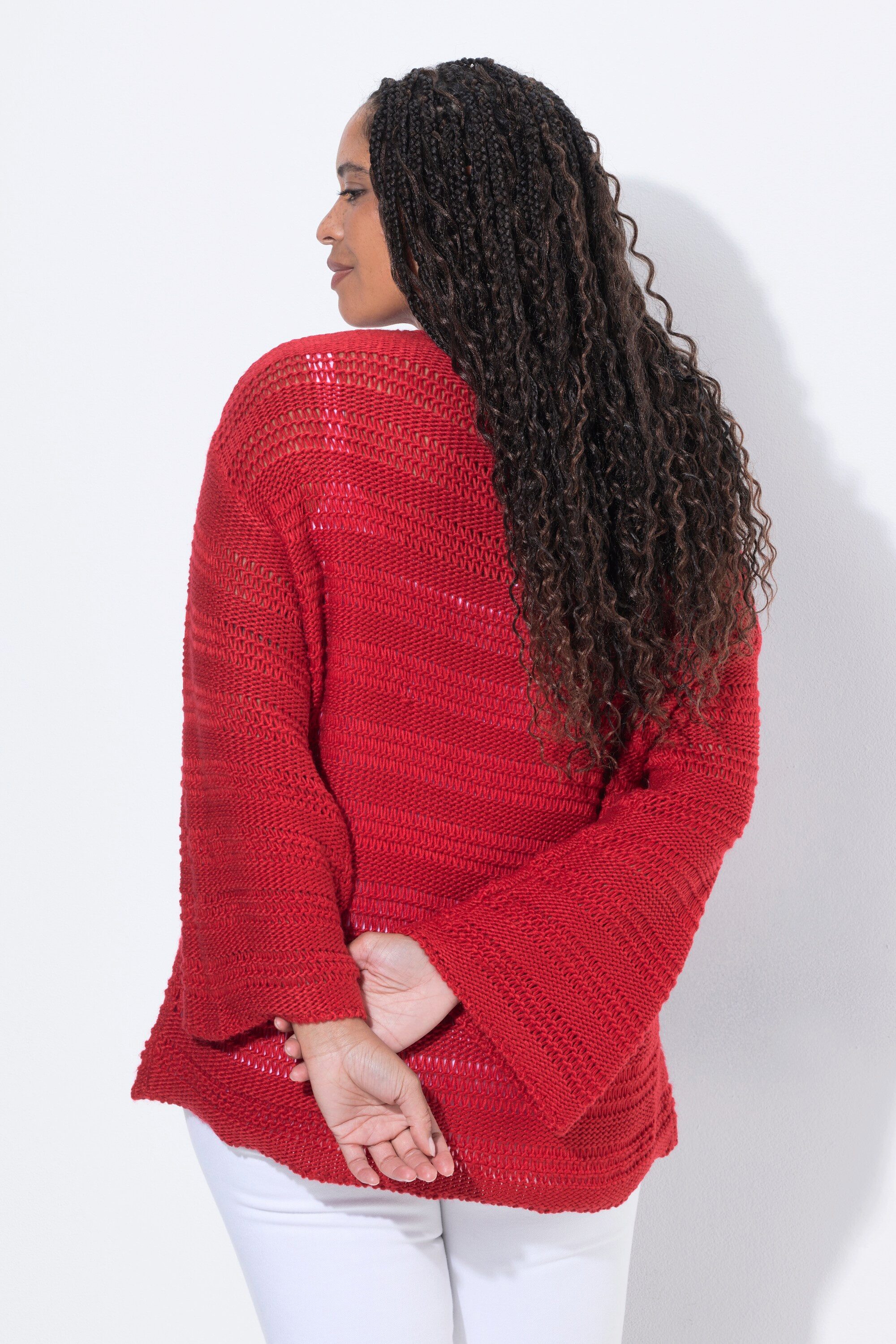 Angel of Style Strickpullover Pullover Boxy Fit Lochstrick Langarm