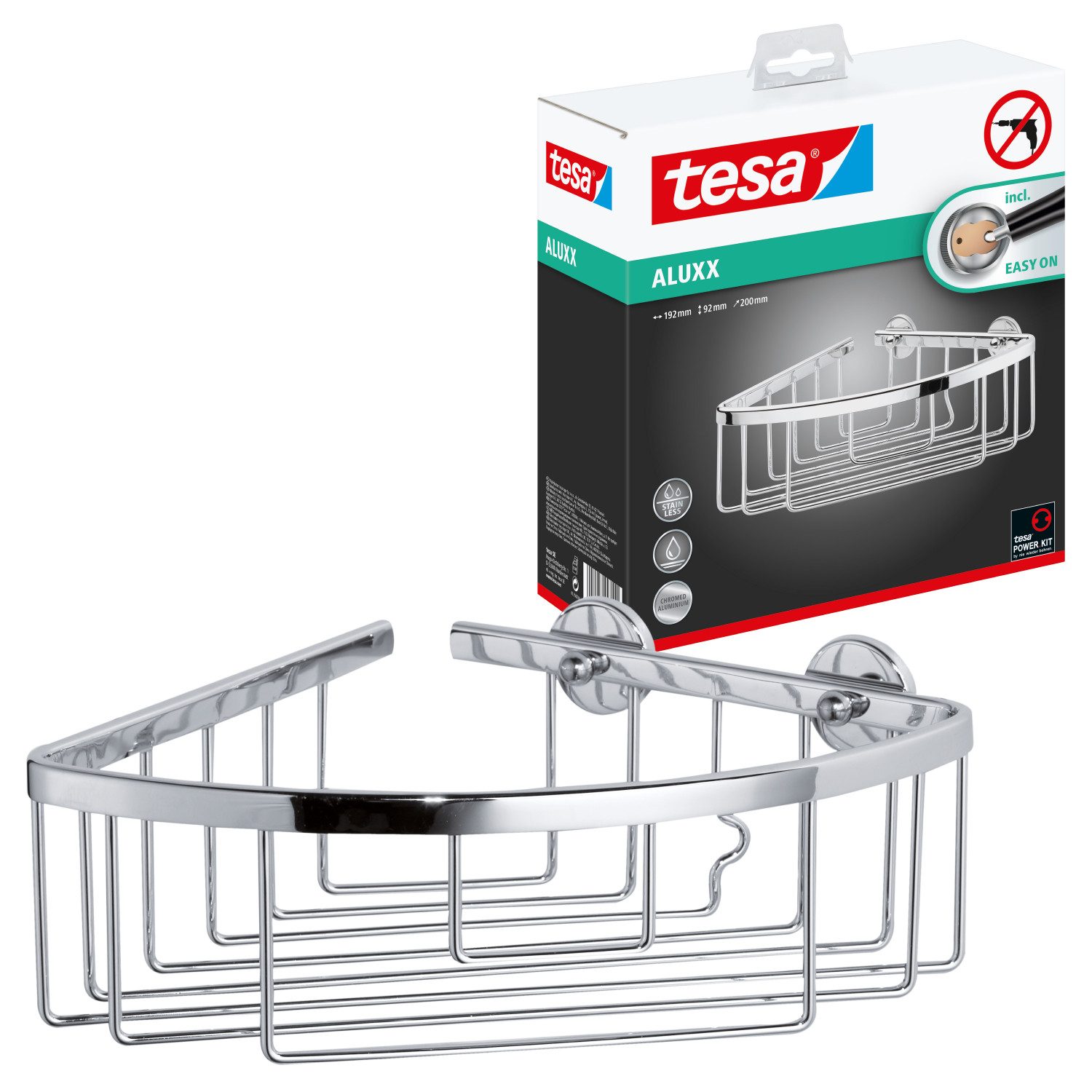 tesa Duschablage ALUXX Duscheckablagekorb ohne Bohren - 9,2 cm : 19,2 cm : günstig online kaufen