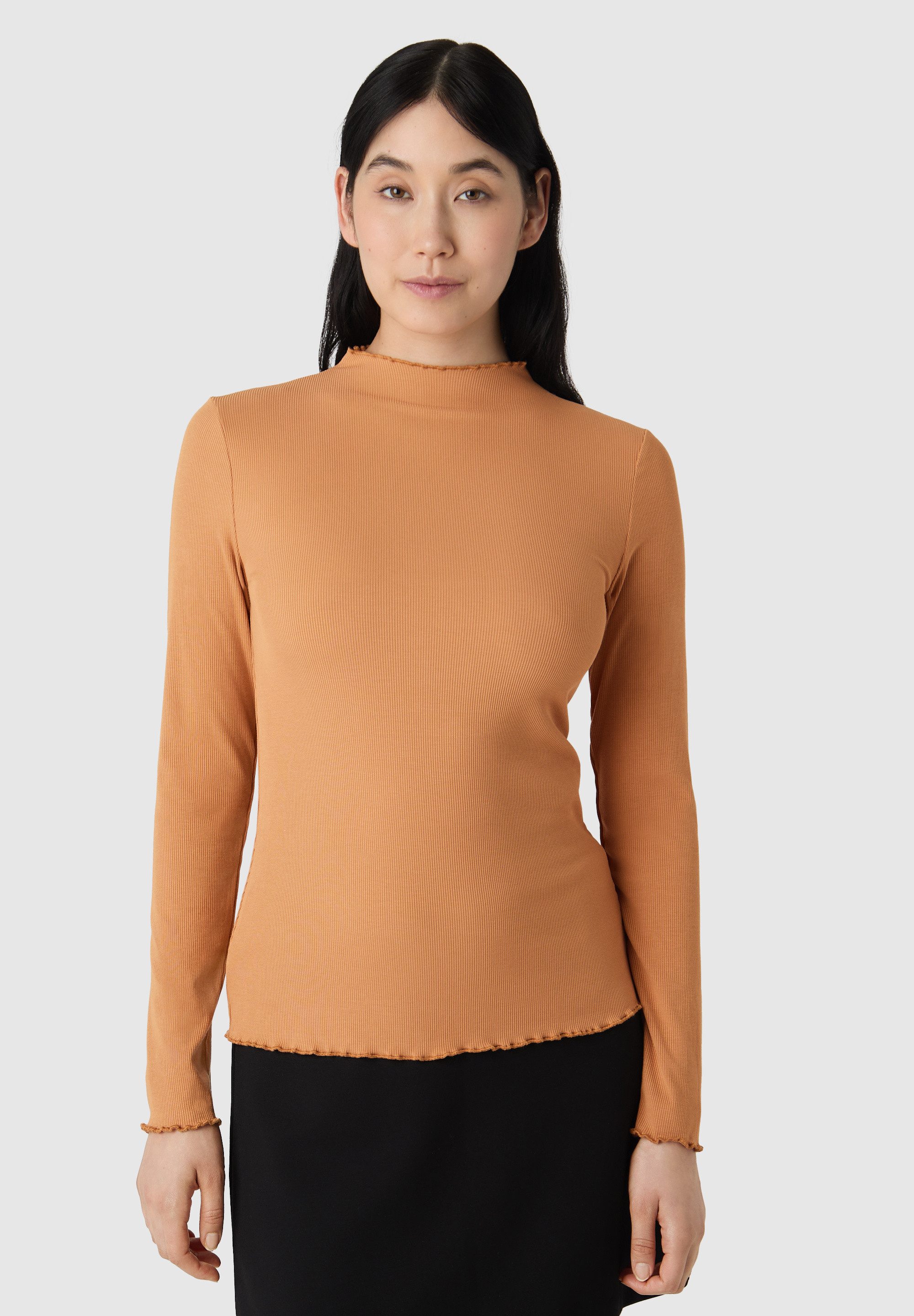 Les Lunes Langarmshirt JUUNO Longsleeve Rib Lettuce Hem Kurzarm, Wellensaum günstig online kaufen