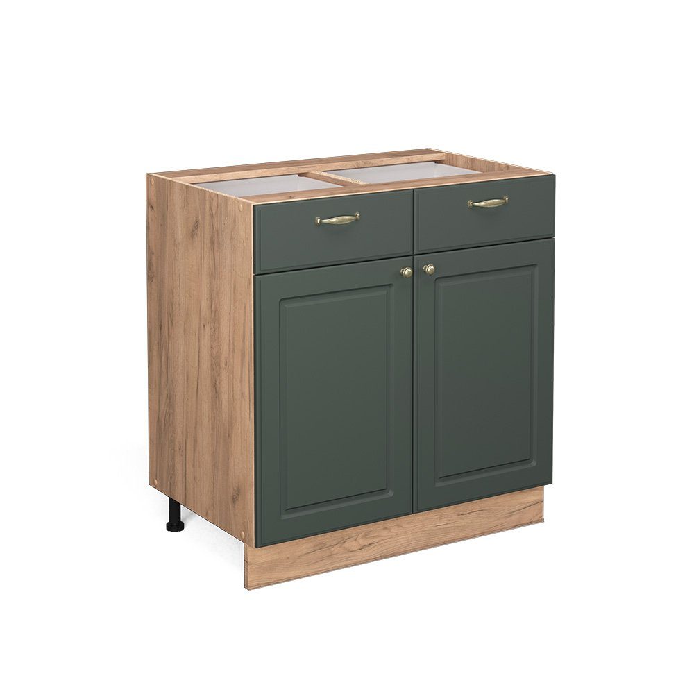 Vicco Unterschrank Fame-Line, Grün-Gold Landhaus/Eiche, 80 günstig online kaufen