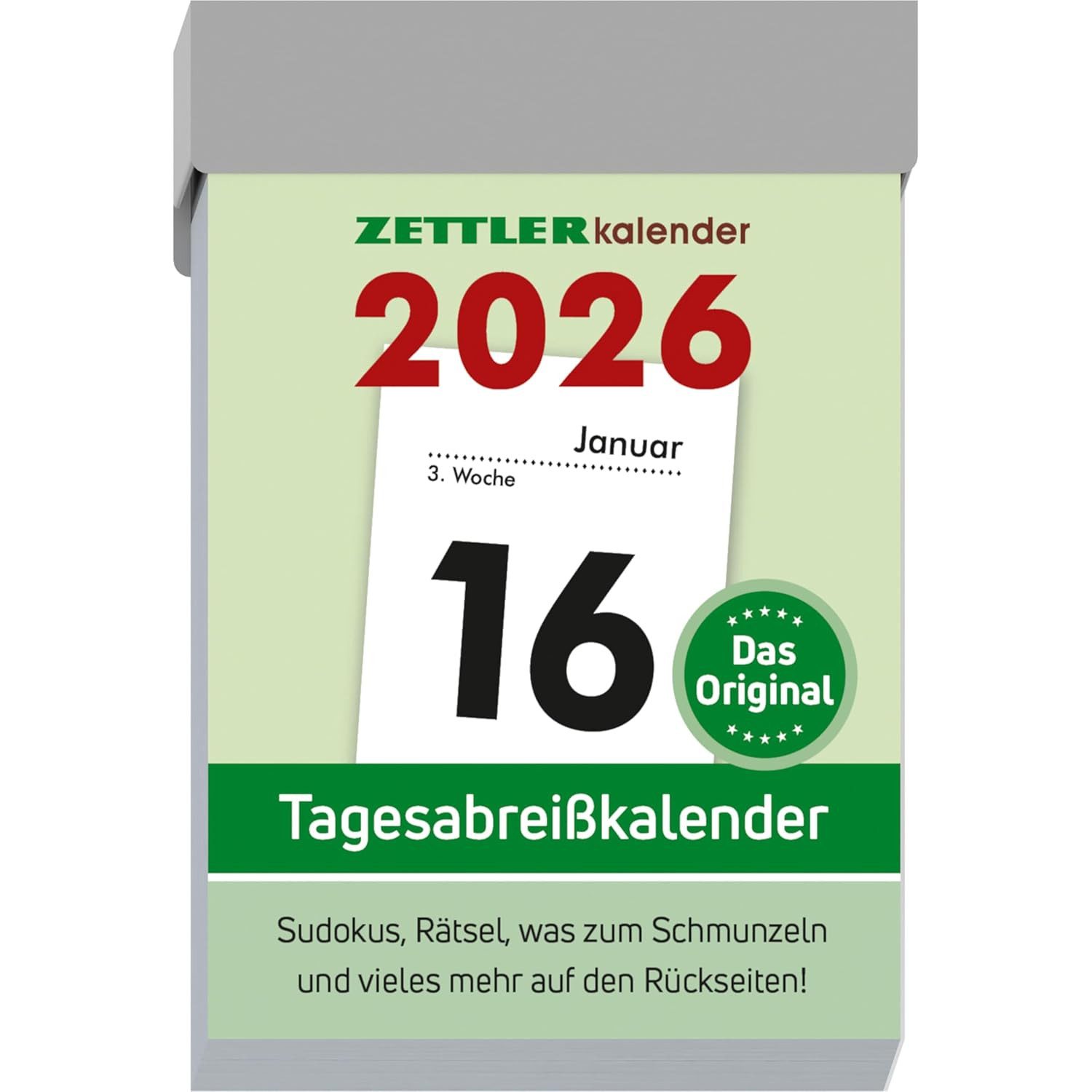 ZETTLER Abreißkalender ZETTLER Tagesabreißkalender S 2026 4,1x5,9 cm mit Sudokus