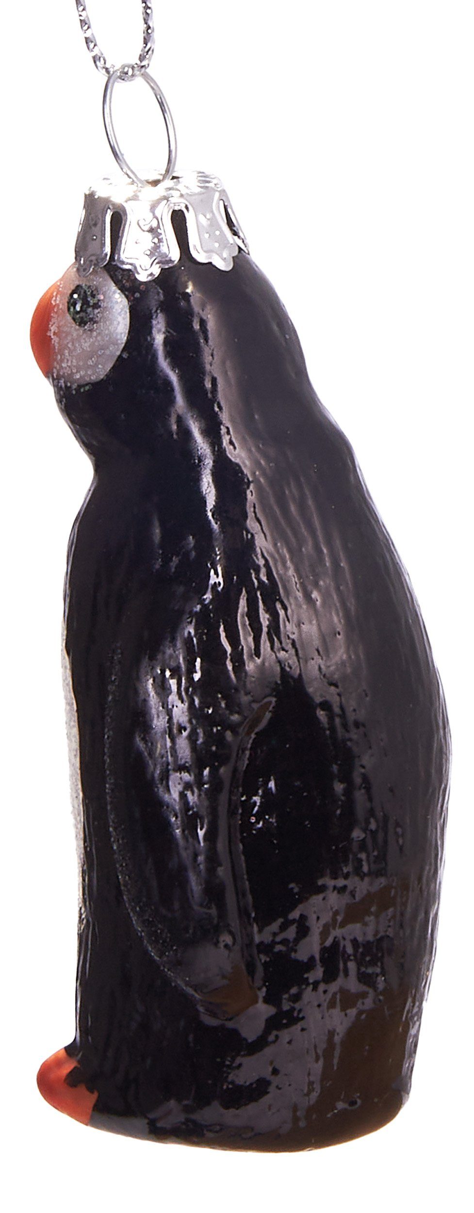 BRUBAKER handbemalt tierischer Weihnachtskugel aus Glas, - Weihnachtsschmuck-Anhänger Mundgeblasene Christbaumschmuck Pinguin, 7.5 cm