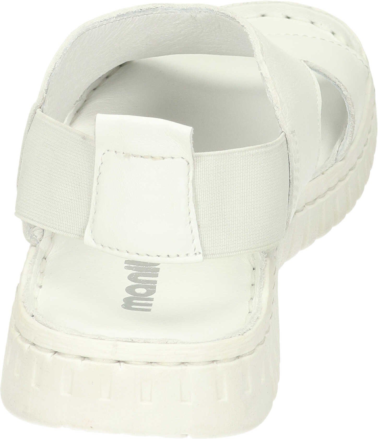 Manitu Sandalen Leder Sandalette echtem aus weiß
