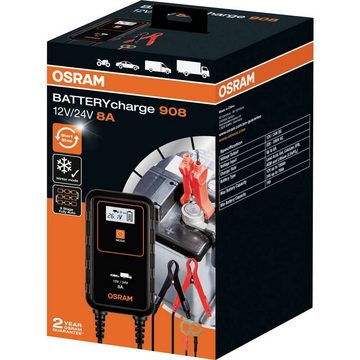 Osram Intelligentes Ladegerät BATTERYcharge 908 Autobatterie-Ladegerät (Akkutest, Auffrischen, Regenerieren, Batterieprüfung)