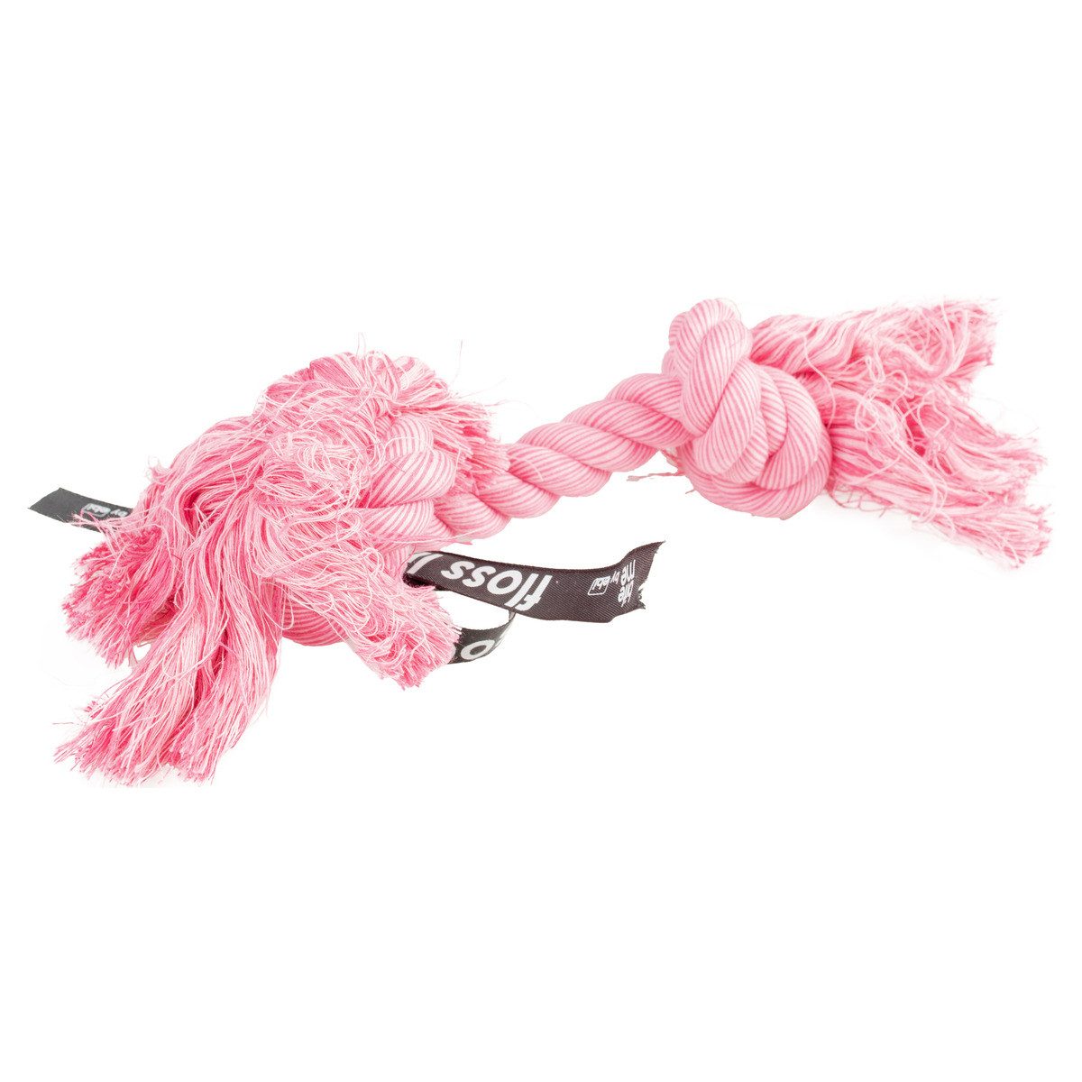 Europet-Bernina Tiertau Hundespielzeug Seil mit 2 Knoten "do you even floss dawg" rosa