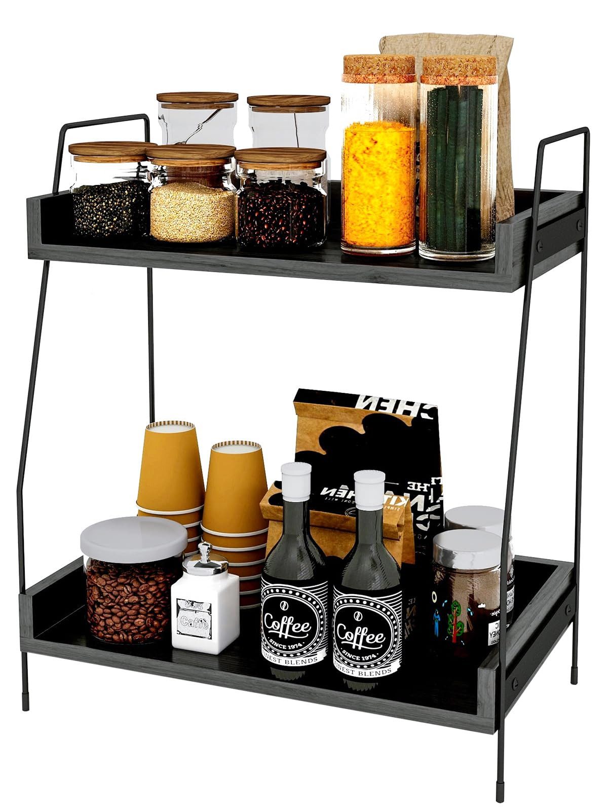 Youyijia Ablageregal 2-stöckige Kaffee-Organizer, Kuchen-Organizer, Kaffeea günstig online kaufen