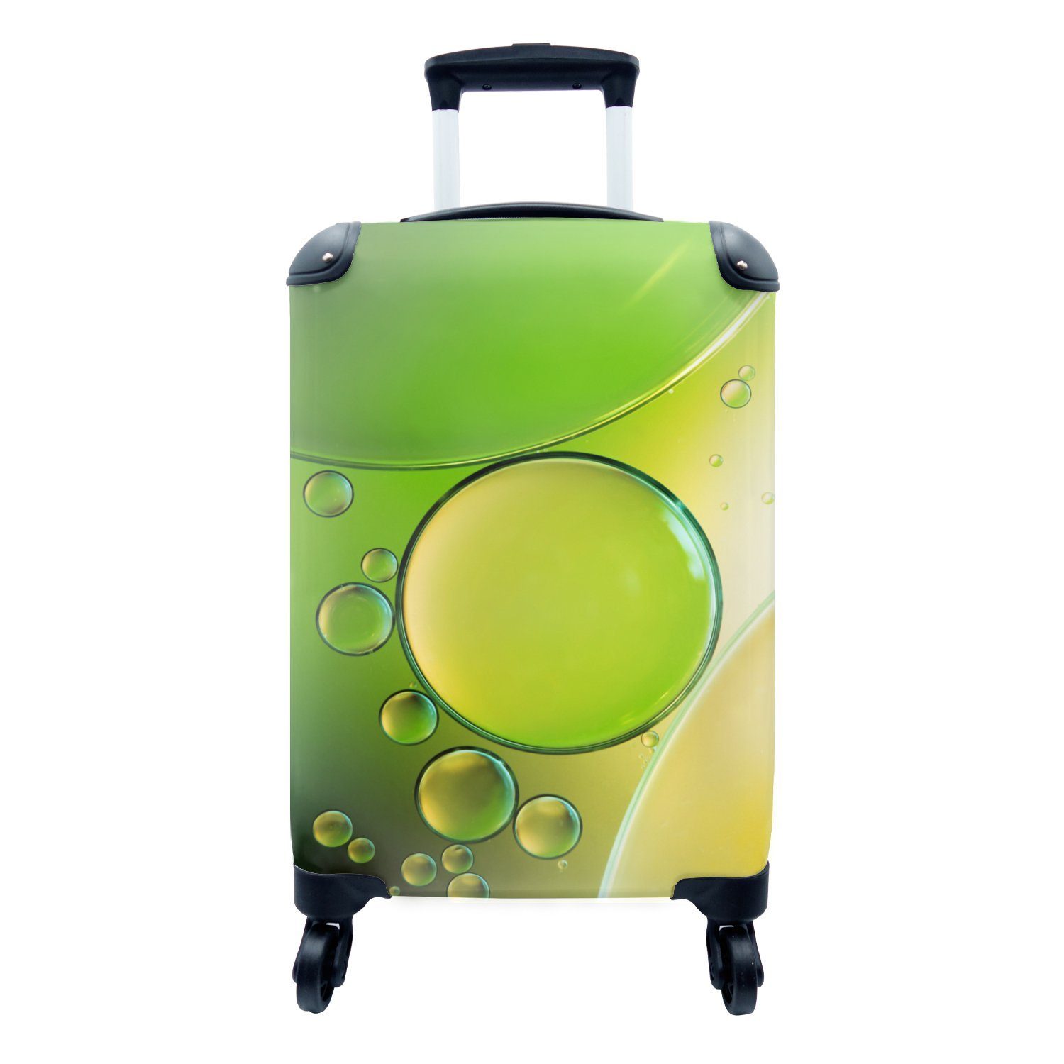 MuchoWow Handgepäckkoffer Luftblasen in Öl und Wasser, 4 Rollen, Reisetasche mit rollen, Handgepäck für Ferien, Trolley, Reisekoffer