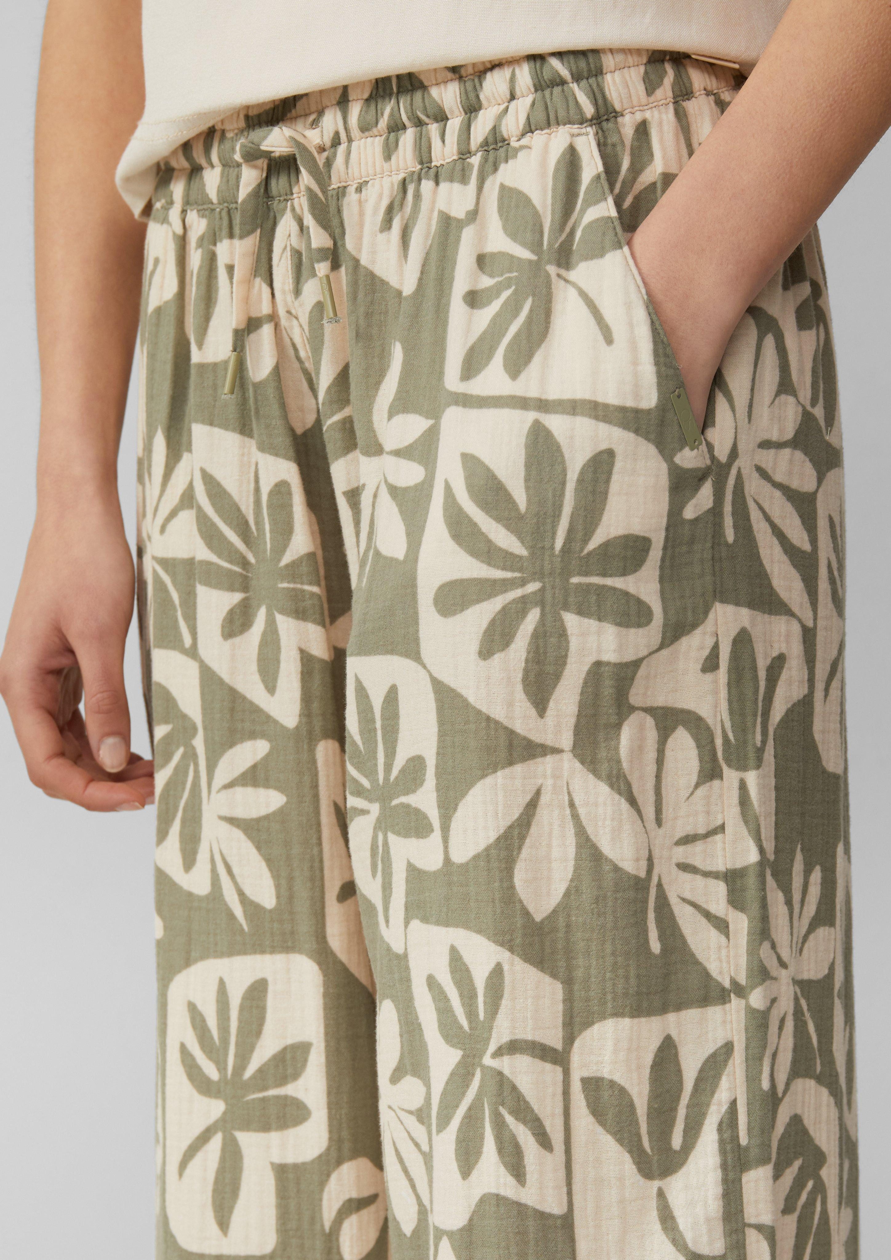 QS Stoffhose Wide-Leg-Hose aus Musselin günstig online kaufen
