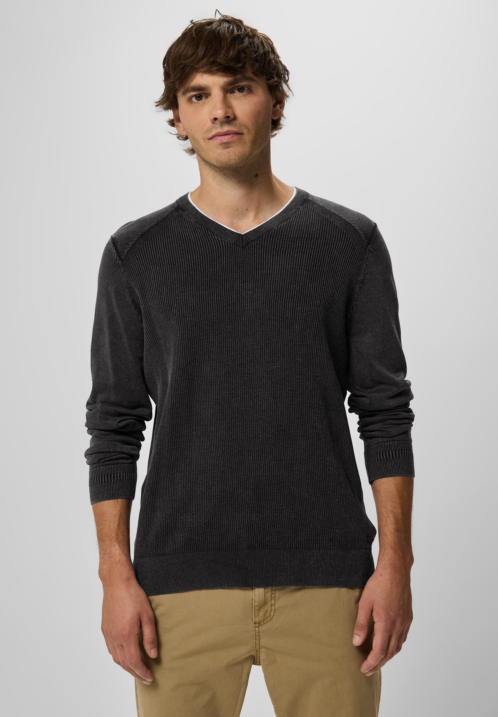 STREET ONE MEN 2-in-1-Pullover aus reiner günstig online kaufen