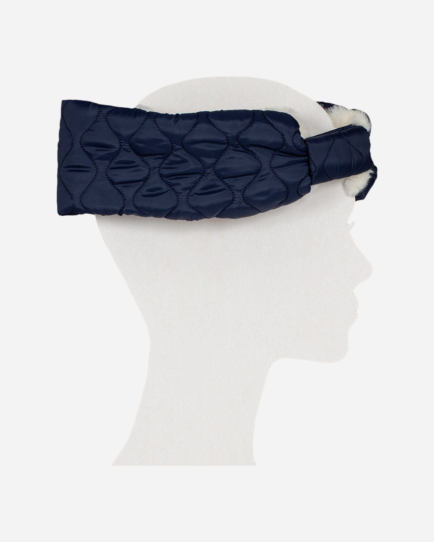 Becksöndergaard Stirnband Lue Size Headband One in mit Steppnähten Futter - kuscheligem Winterstirnband Blau Puff