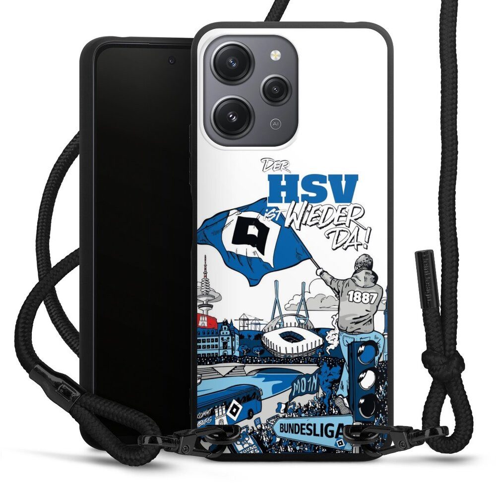 DeinDesign Handyhülle Hamburger SV Offizielles Lizenzprodukt Aufstieg, Xiaomi Redmi 12 Premium Handykette Hülle mit Band Case zum Umhängen