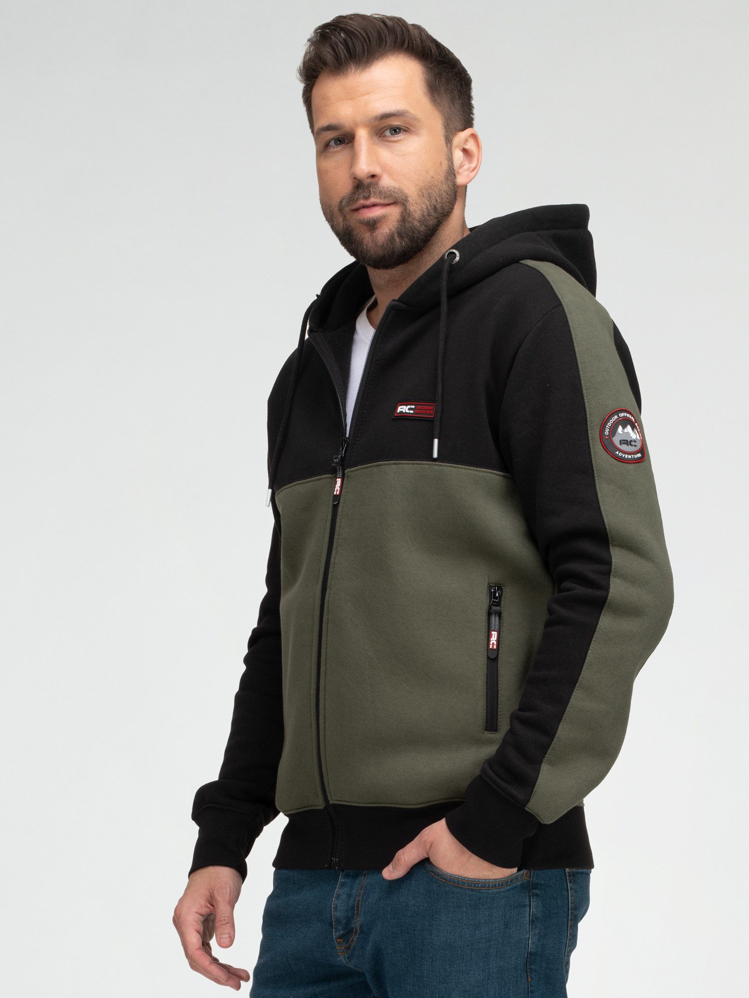Rock Creek Kapuzenpullover Sweatjacke Herren Hoodie Reißverschluss H-410 mit Stehkragen – Bild 5 von 5