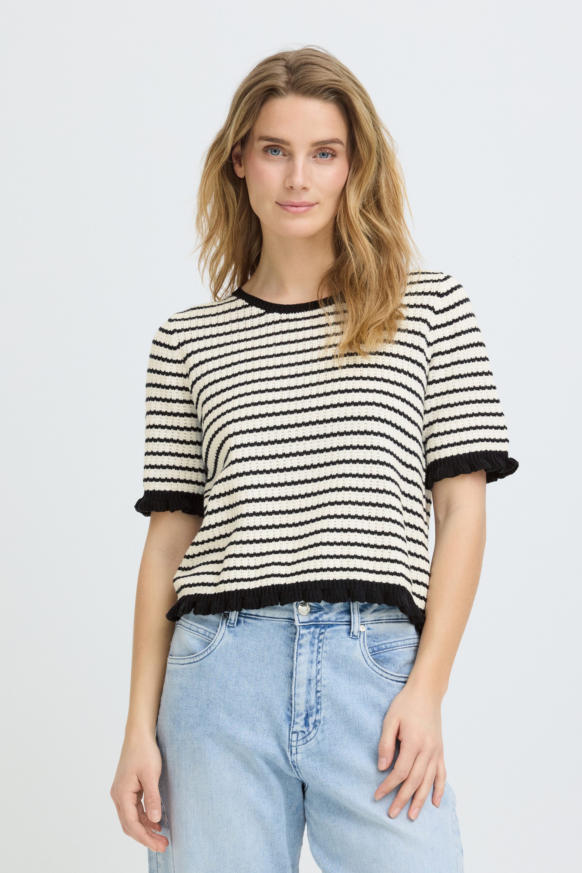 Pulz Jeans Strickpullover Kurzarm-Bluse PZCENTA