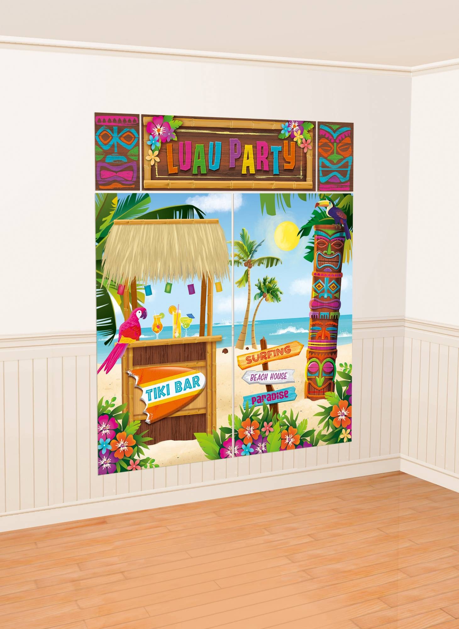 Riethmüller Kostüm Hawaii Poster Hintergrund Set bunt 290x165