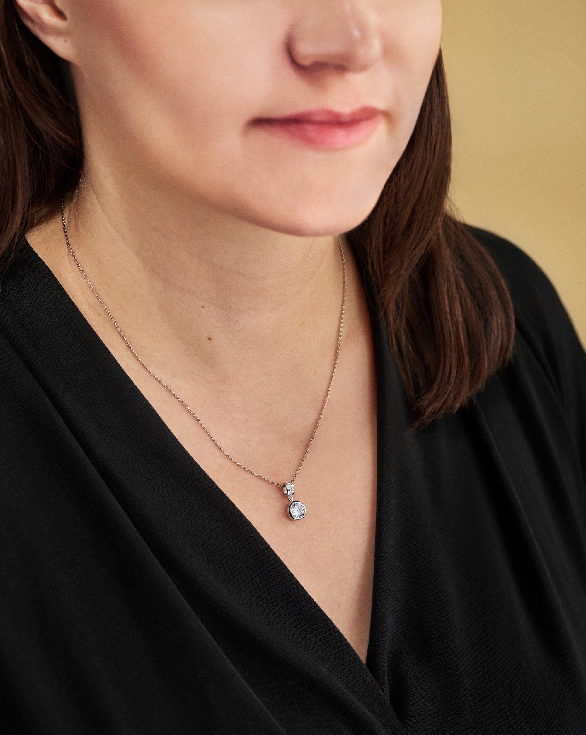 Schöner-SD Kette mit Anhänger Silberkette mit Zirkonia Kristall Anhänger, 925 Silber – Bild 5 von 5