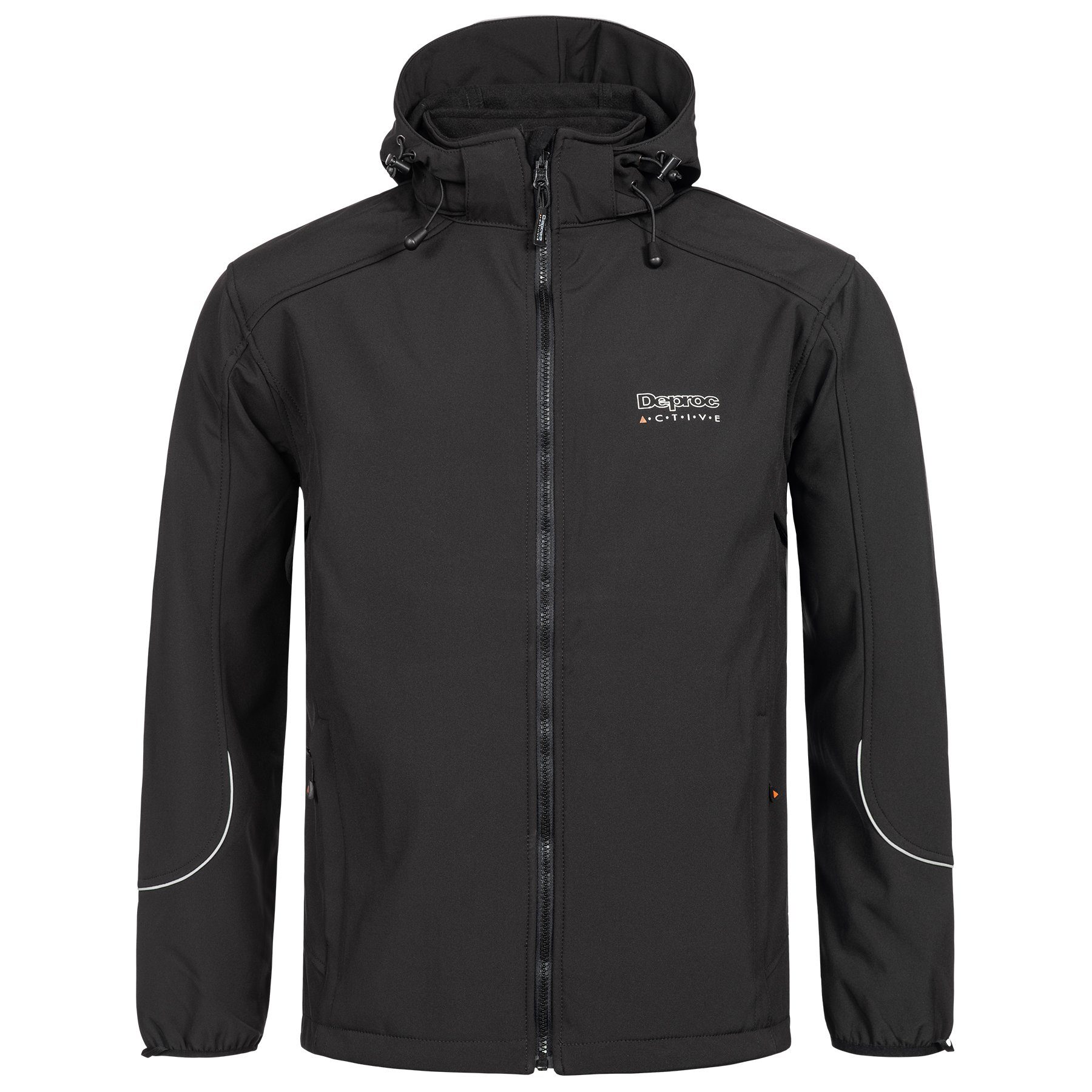 DEPROC Active Softshelljacke NIGEL PEAK CS MEN Outdoorjacke, Trekkingjacke, Übergangsjacke mit abnehmbarer Kapuze, auch in Großen Größen erhältlich