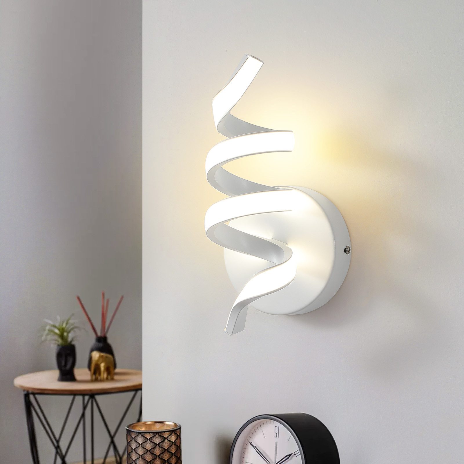 Nettlife LED Wandleuchte Innen Schwarz/Weiß Modern 7W Treppenhaus Wandlampe günstig online kaufen
