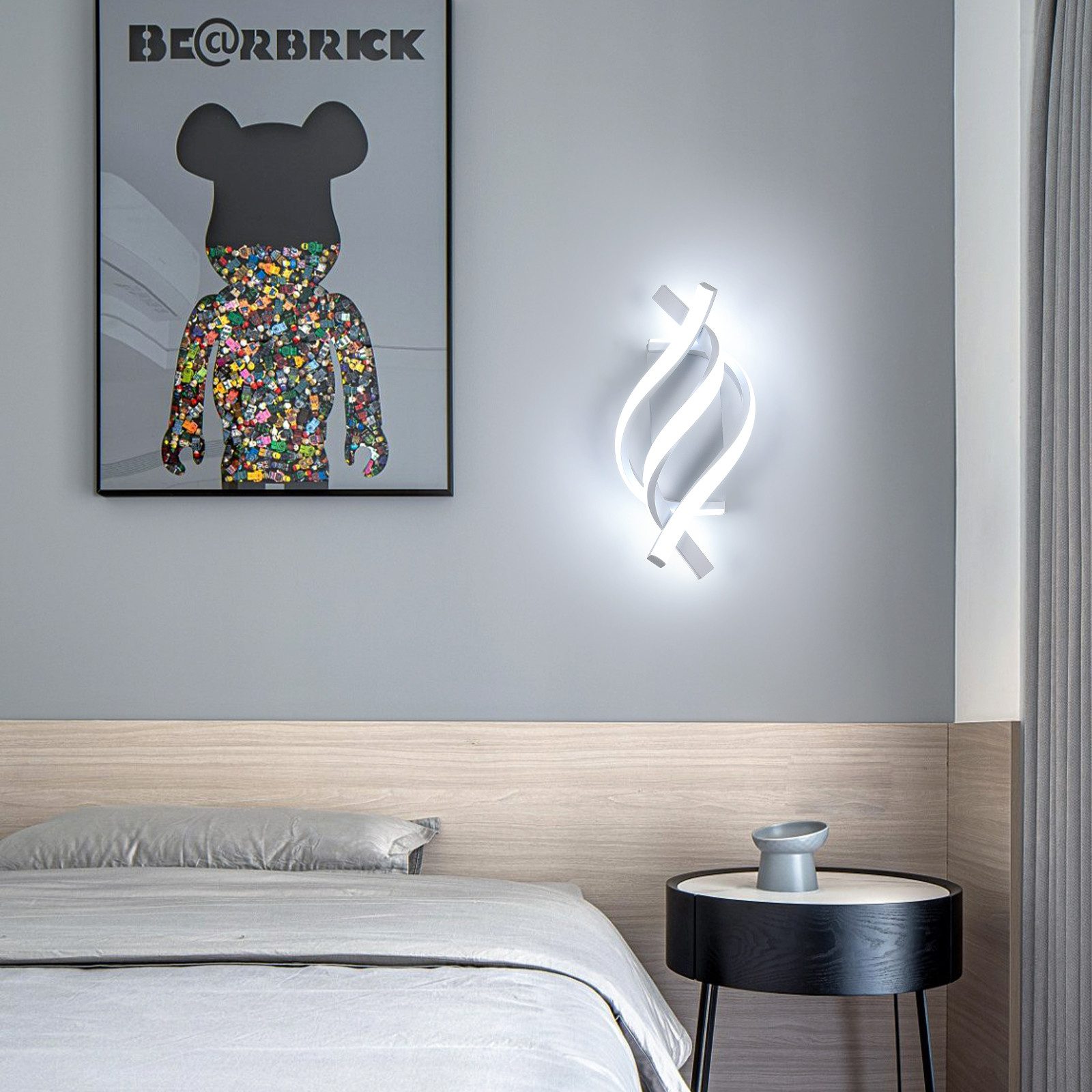 Riserva LED Wandstrahler LED Wandleuchte Innen Weiß 22W Wandlampe Flur Modern, LED wechselbar, Kein Flimmern, Augenschutz-Design, für Korridore, Gänge, Cafés