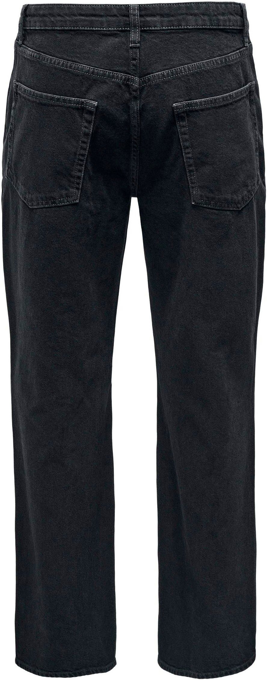 ONLY SLIM NOOS LBD AZG Black & Slim-fit-Jeans Washed 8263 ONSLOOM DNM SONS