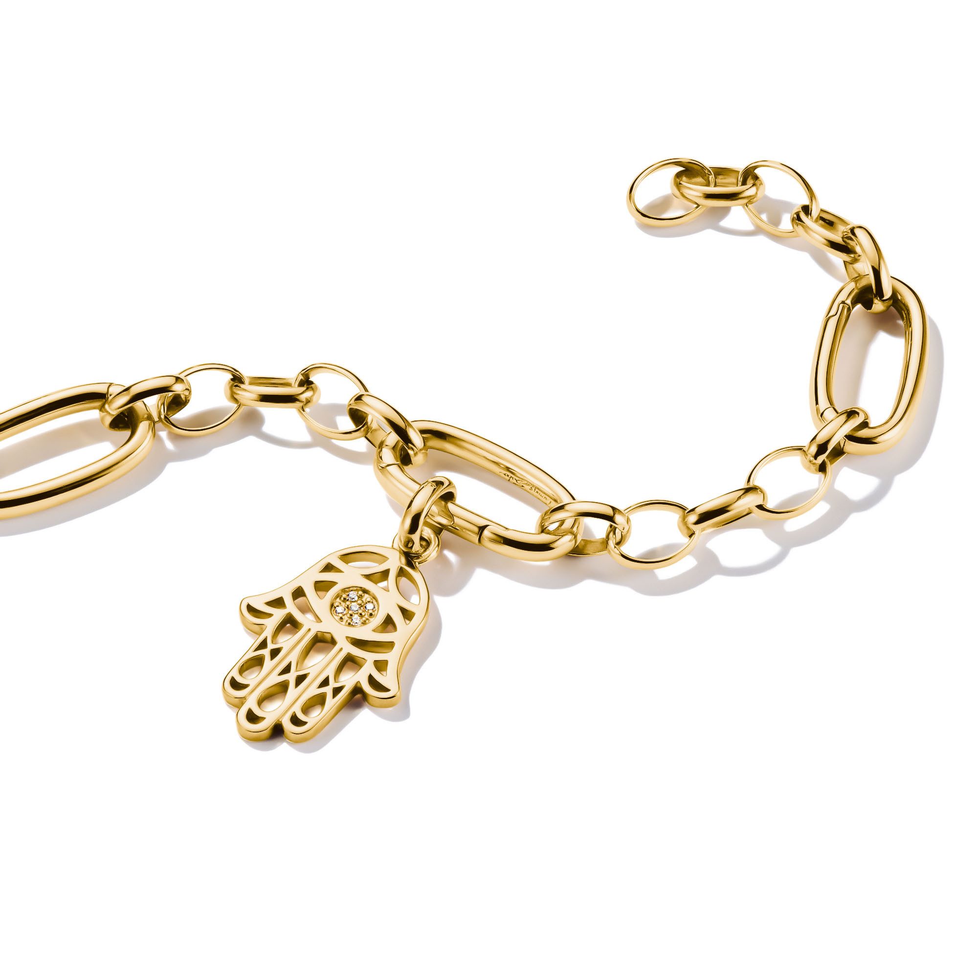 THOMAS SABO Charm-Einhänger Charm Hamsa des Glücks vergoldet - Connect, mit Zirkonia (synth)