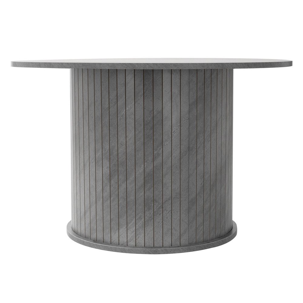 ML-DESIGN Couchtisch Beistelltisch mit Stauraum Kaffeetisch Wohnzimmertisch Rund für Tee, Sofatisch mit Schiebetür 80x80x50 cm Beton-Optik ideal für Wohnzimmer – Bild 3 von 5