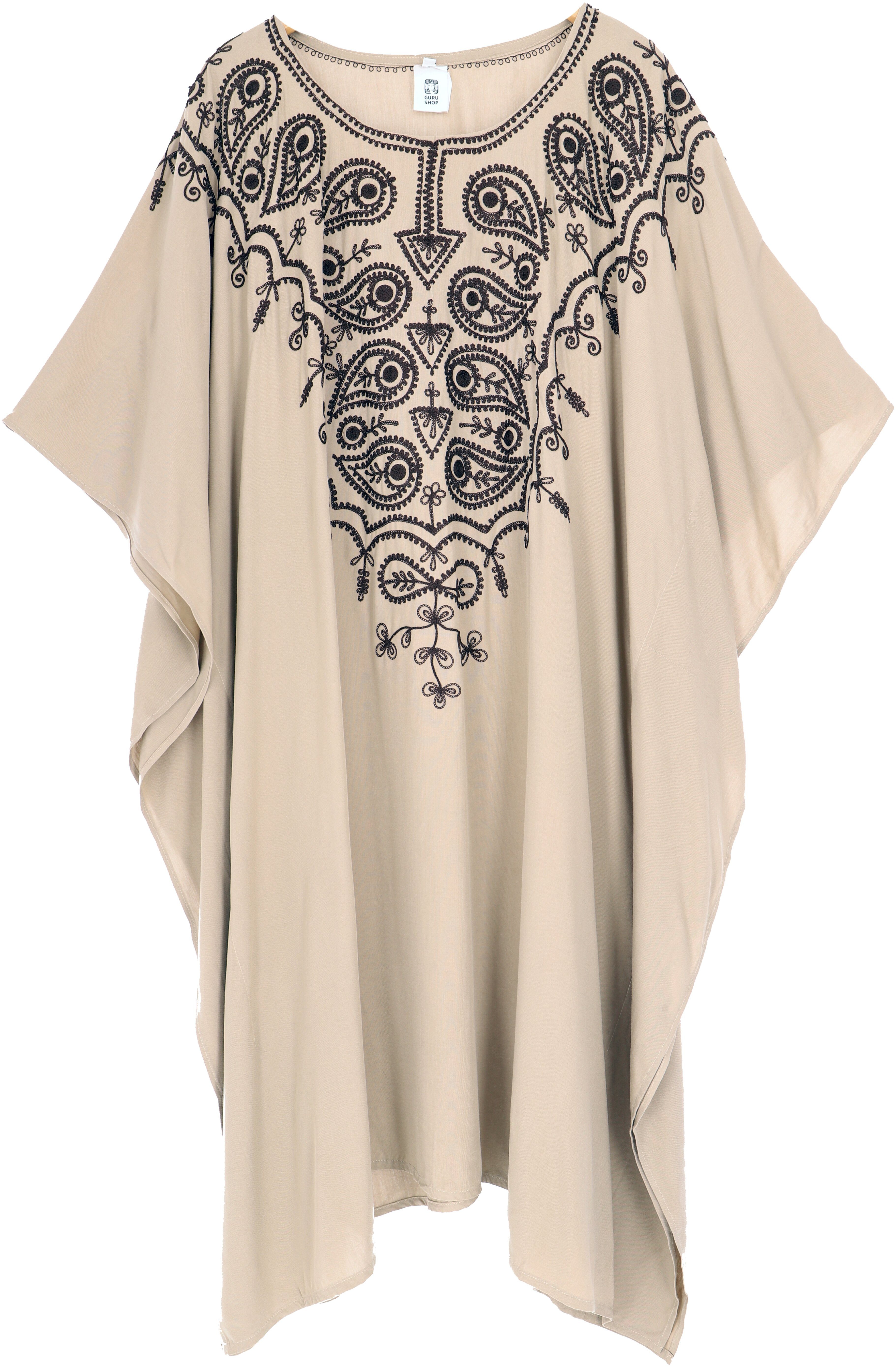 Guru-Shop Midikleid Mittellanger bestickter Boho Kaftan, günstig online kaufen