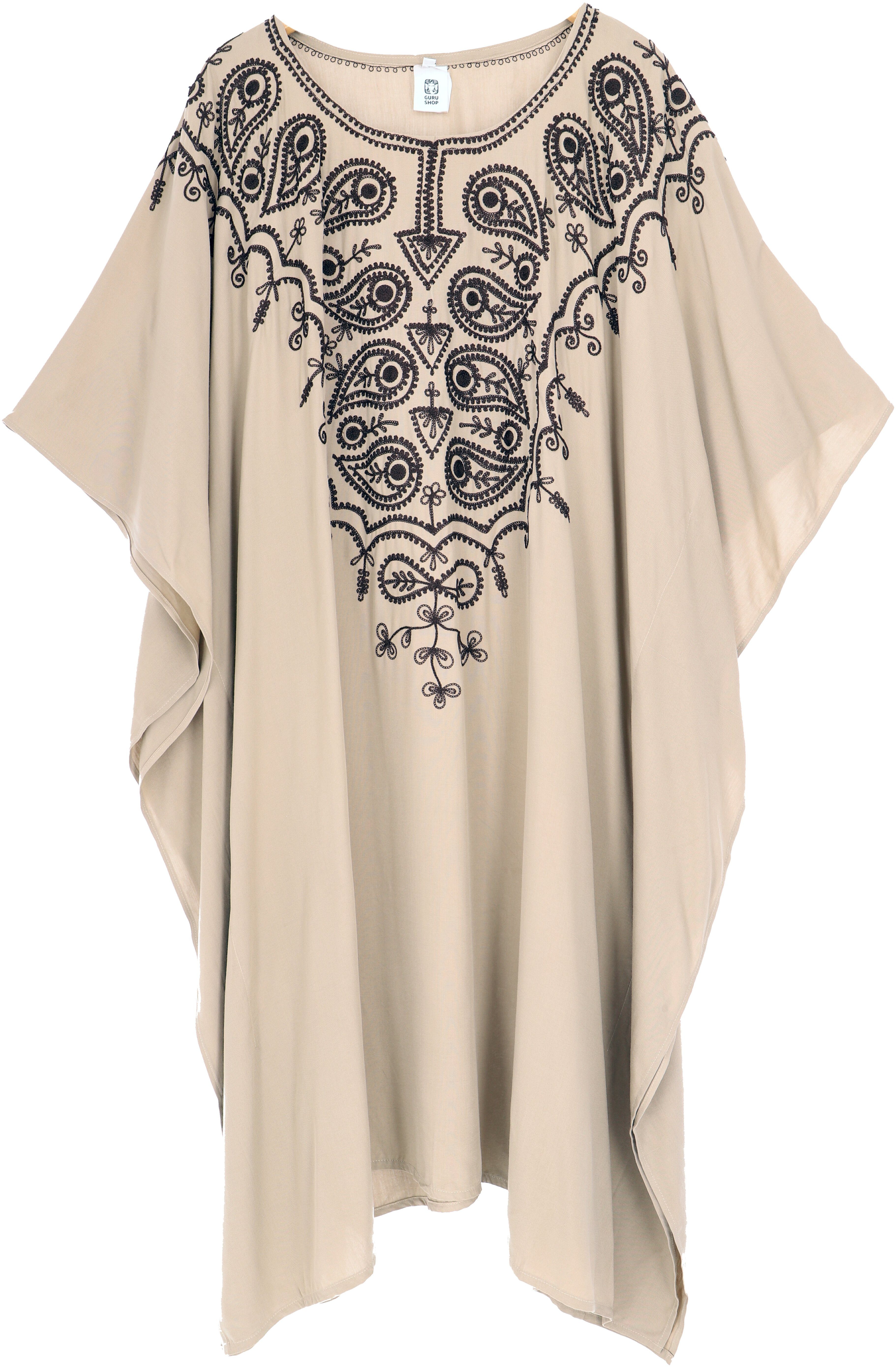 Guru-Shop Midikleid Mittellanger bestickter Boho Kaftan, besticktes.. alternative Bekleidung